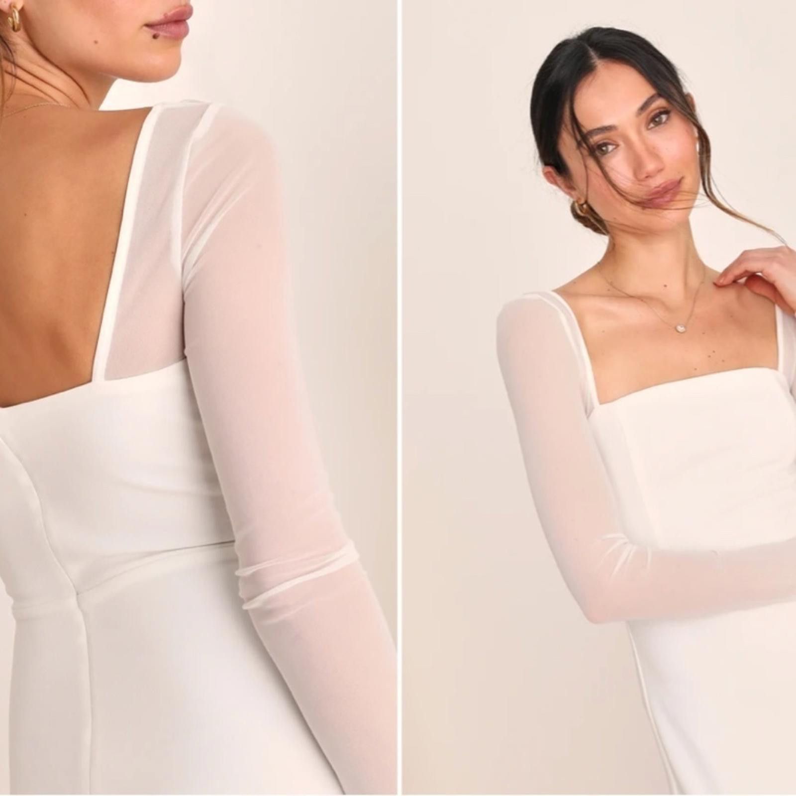 Lulus LULUS Bridal Wedding Elegant Chic Long Sleeve Mermaid Gown Size S / US 4 / IT 40 - 3 Thumbnail