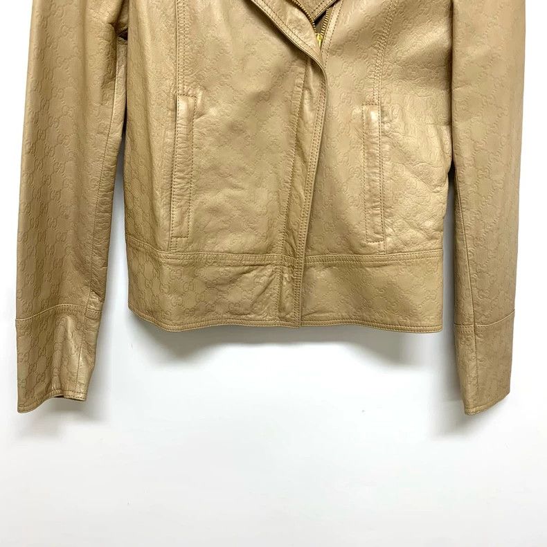 Gucci Gucci Double G full-print khaki leather jacket 2504-Nextarr Size M / US 6-8 / IT 42-44 - 6 Thumbnail