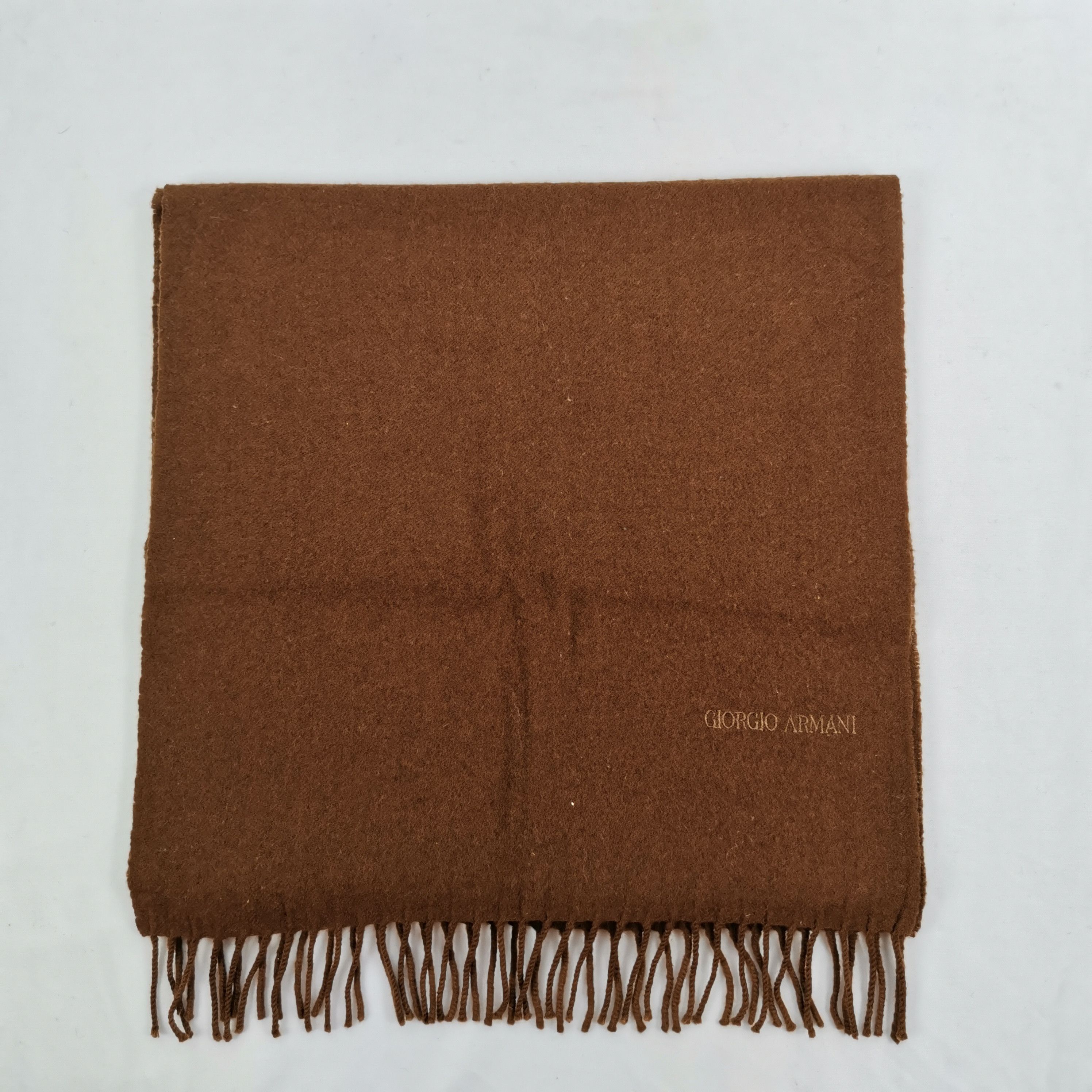 Giorgio Armani Vintage Giorgio Armani Scarf Muffler Wool Cashmere Scarves Size ONE SIZE - 2 Thumbnail