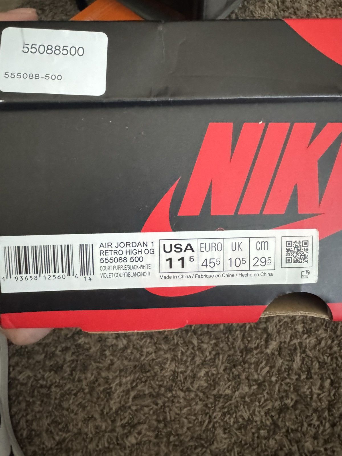 Jordan Brand Jordan 1 court purple Size US 11.5 / EU 44-45 - 3 Thumbnail