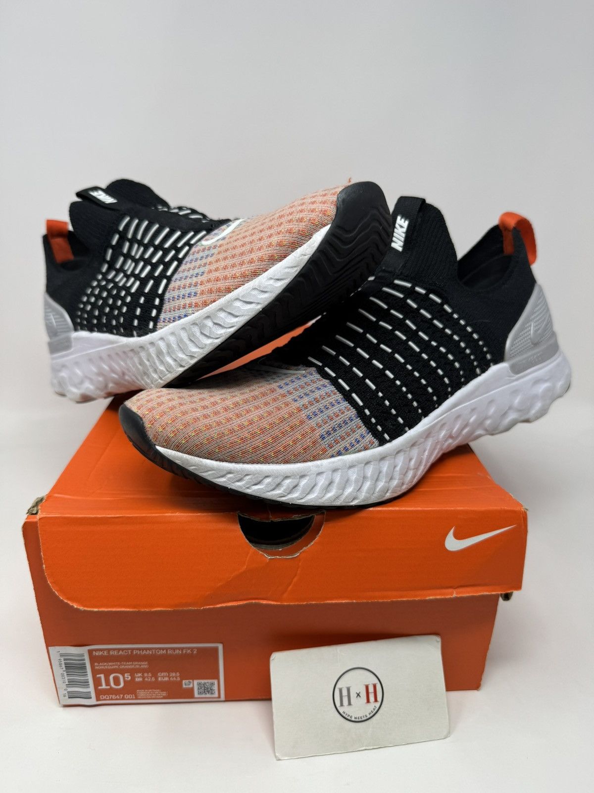 Nike React Phantom Run Flyknit Black Orange