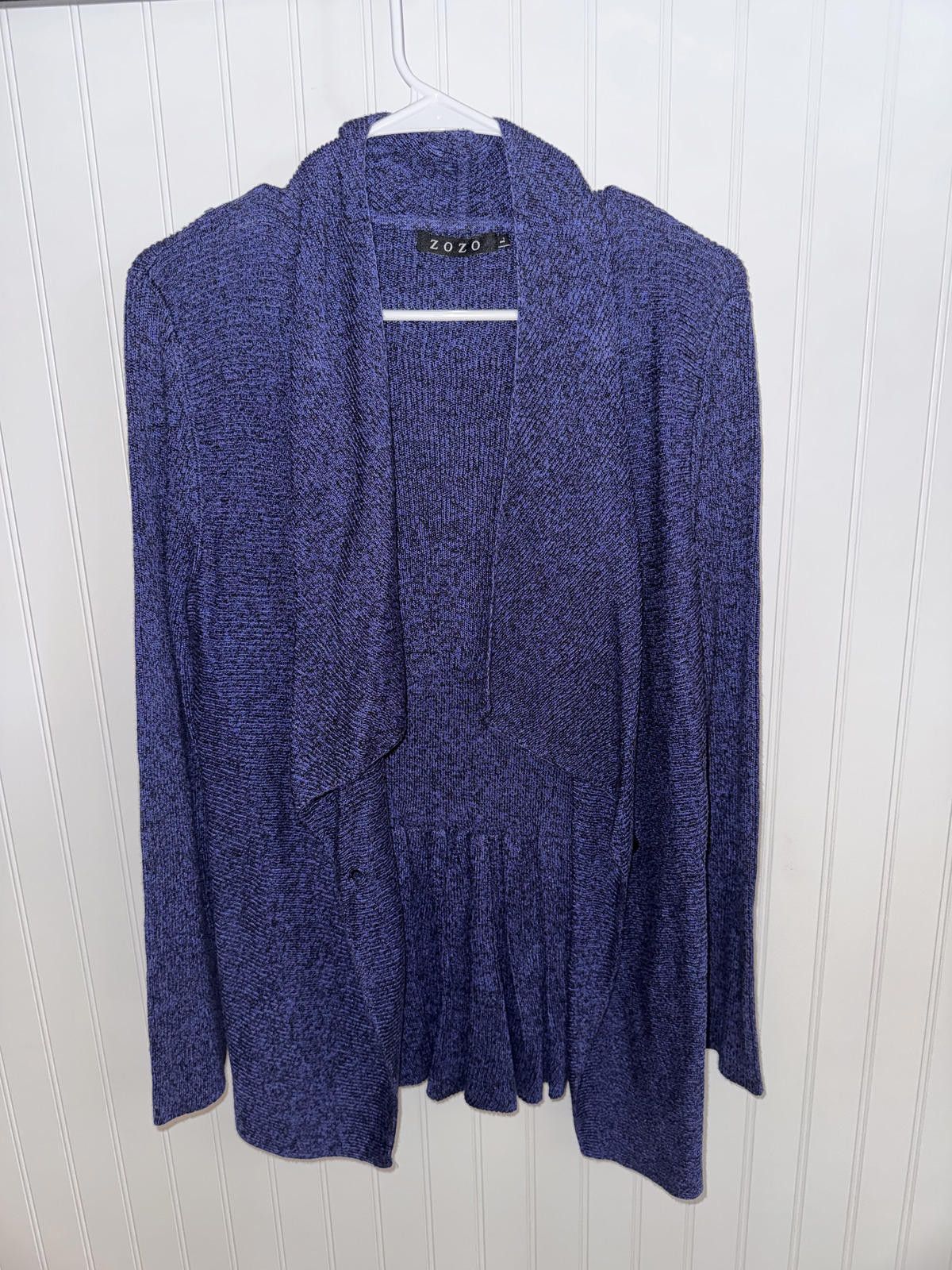 Zoo York Zozo Navy Blue Open Front Knit Cardigan Sweater - Size L Size L / US 10 / IT 46 - 1 Thumbnail