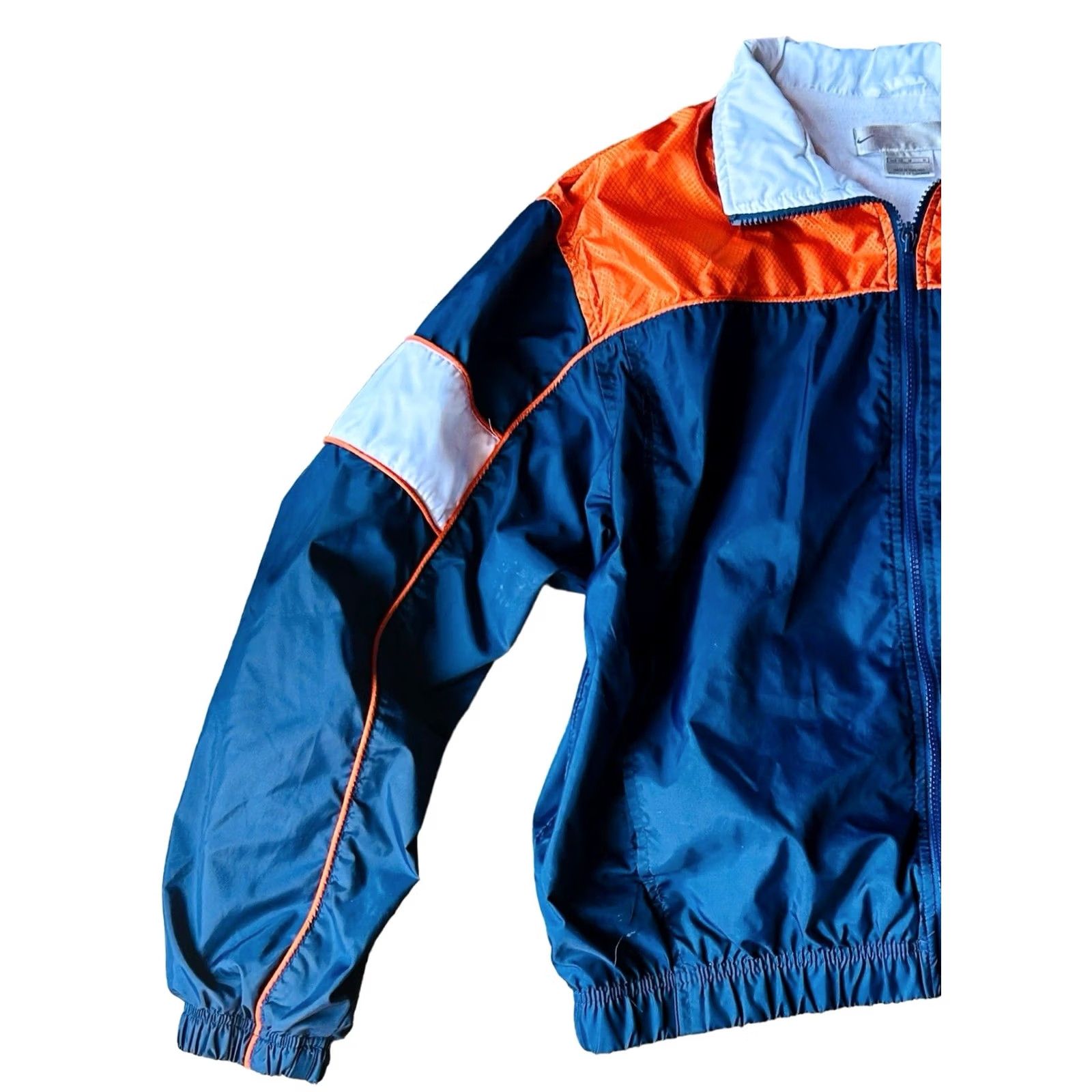Nike VINTAGE Nike Mini Swoosh Windbreaker Full Zip Jacket Men Medium 8-10 Blue Orange VTG Size US M / EU 48-50 / 2 - 3 Thumbnail