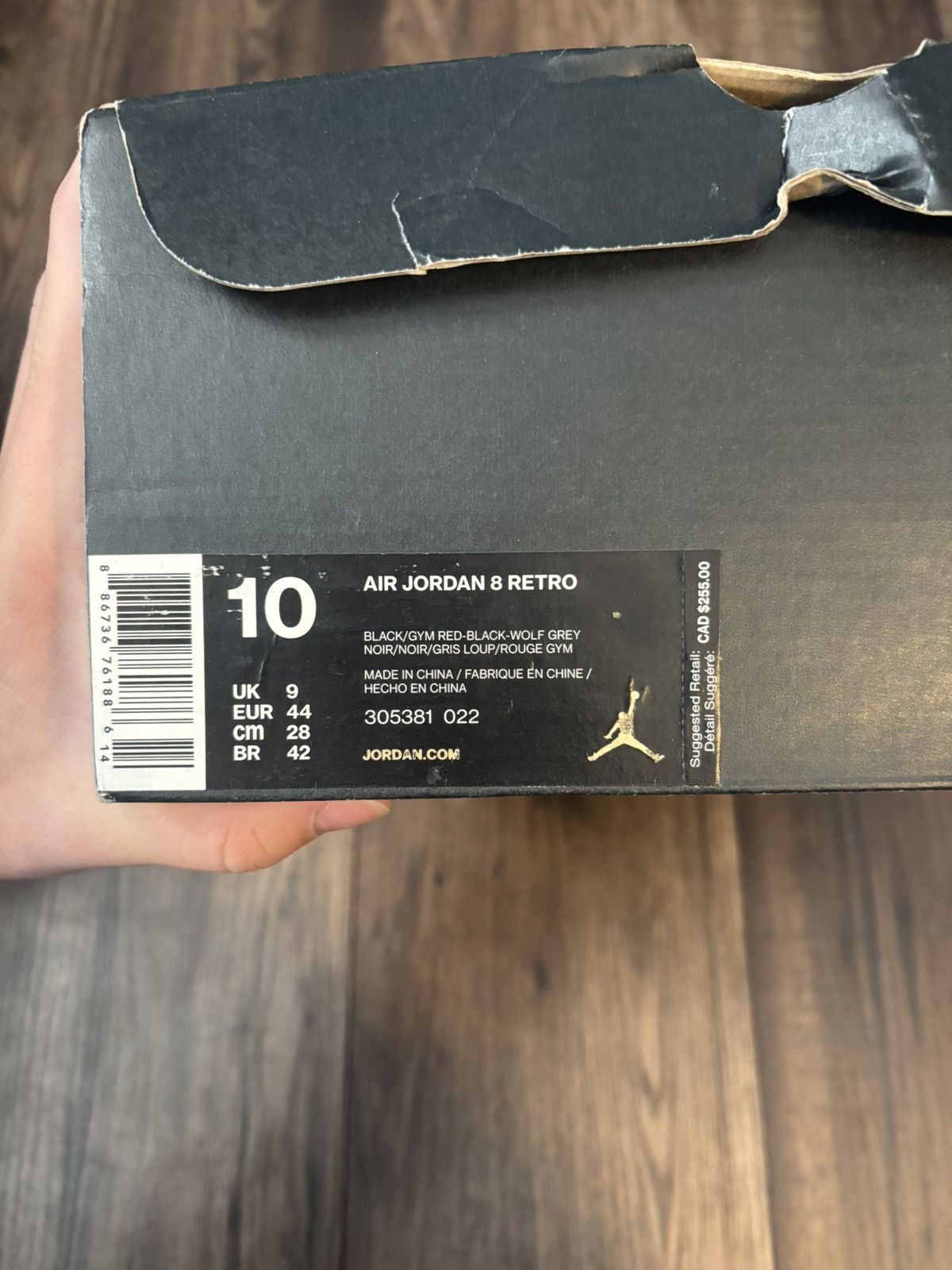 Jordan Brand × Nike Size 10 - Jordan 8 Retro Bred Cement Black Red Grey Size US 10 / EU 43 - 7 Thumbnail