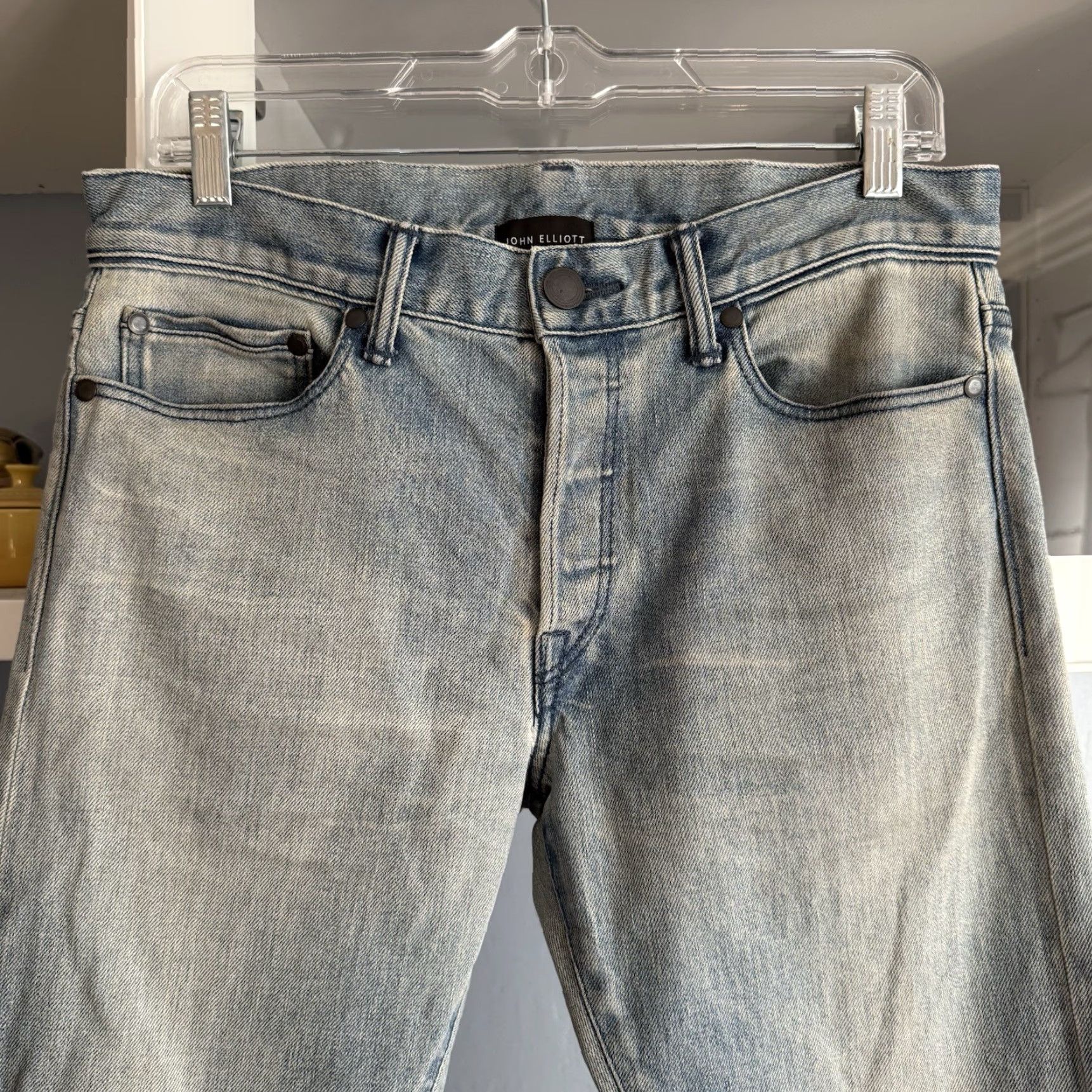 John Elliott VINTAGE John Elliott Cast 2 Jeans Plumas Slim Low Rise 30 Jeans Mens Blue Denim 33in 9.5in 5-pocket Slimming Button Fly Size US 30 / EU 46 - 3 Thumbnail