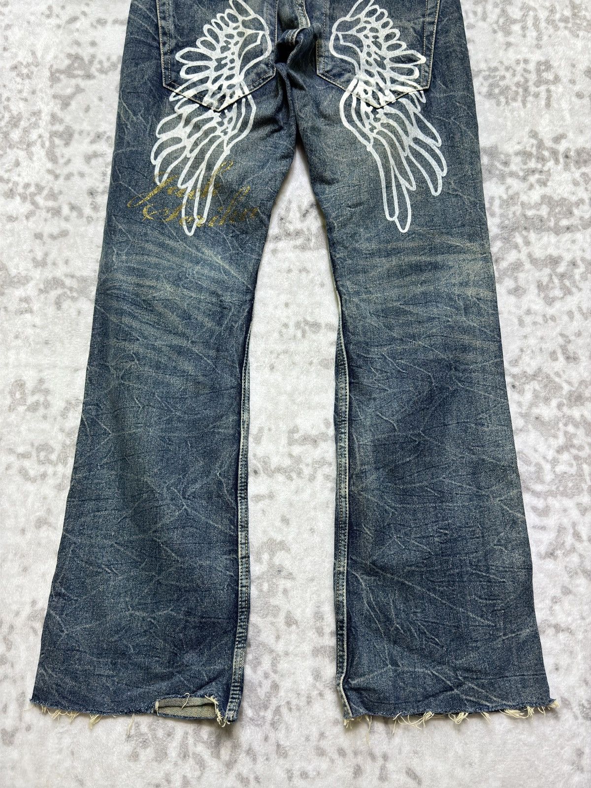 Hysteric Glamour Rare Flare Jack Serika Low Rise Denim Angel Wing Back Print Size US 30 / EU 46 - 13 Thumbnail