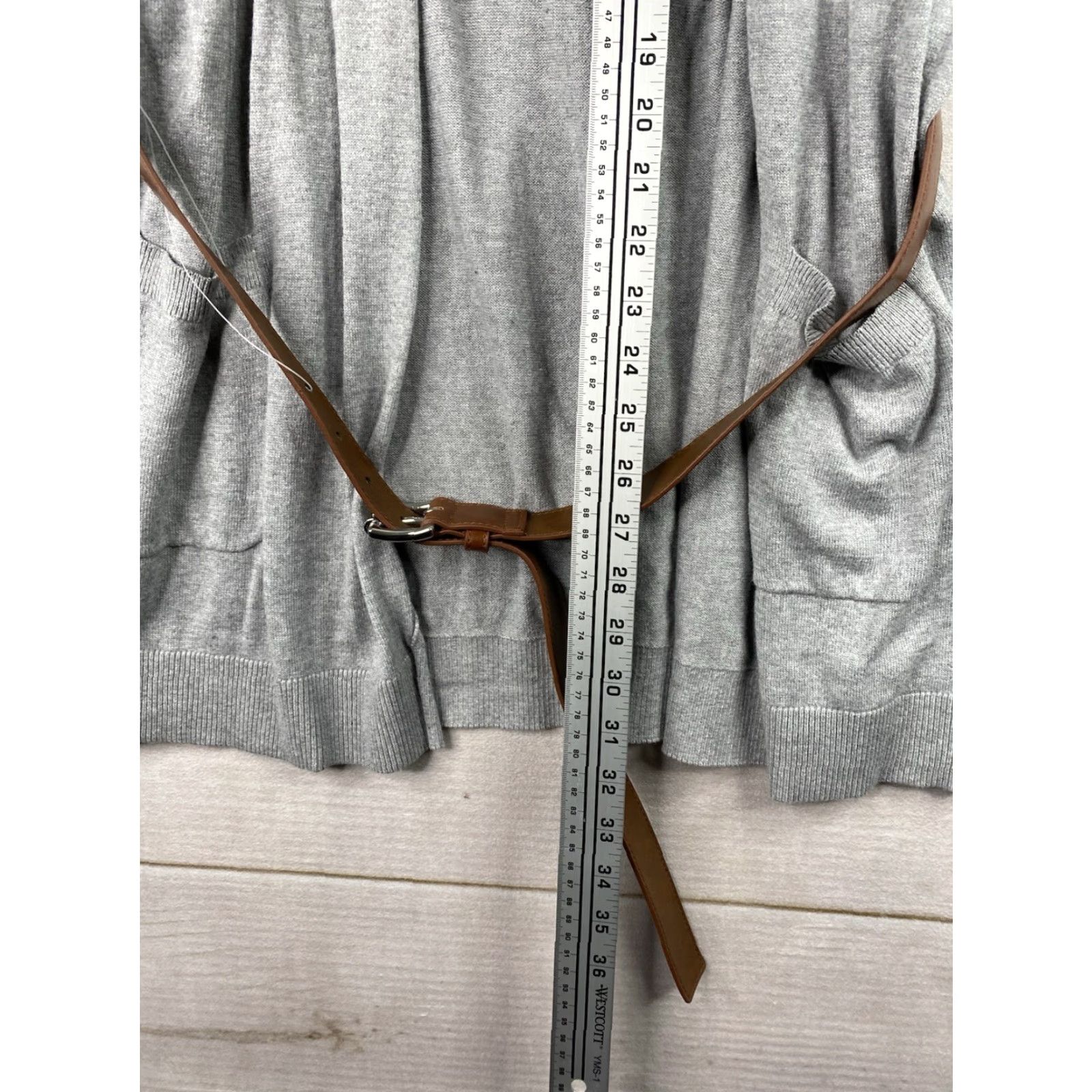 Michael Kors Michael Kors Cardigan Womens XL Gray 90s Open Dolman Sleeve Belted Knit Sweater Size XL / US 12-14 / IT 48-50 - 7 Thumbnail
