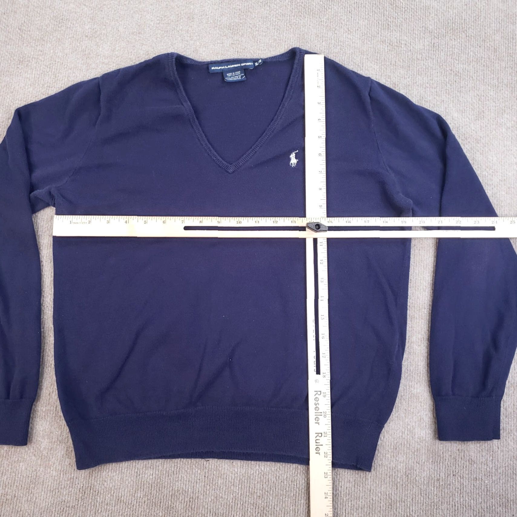 Polo Ralph Lauren Ralph Lauren Sport Womens V Neck Sweater XL Extra Large Blue Pullover Size XL / US 12-14 / IT 48-50 - 2 Thumbnail