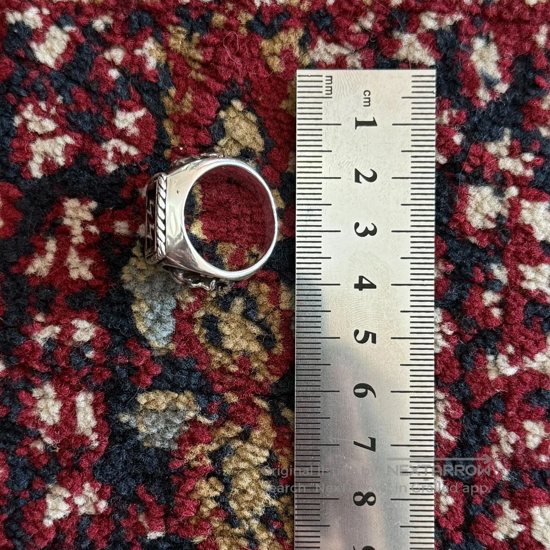 Vintage Enamel Skull Lightning Ring. Size ONE SIZE - 5 Thumbnail
