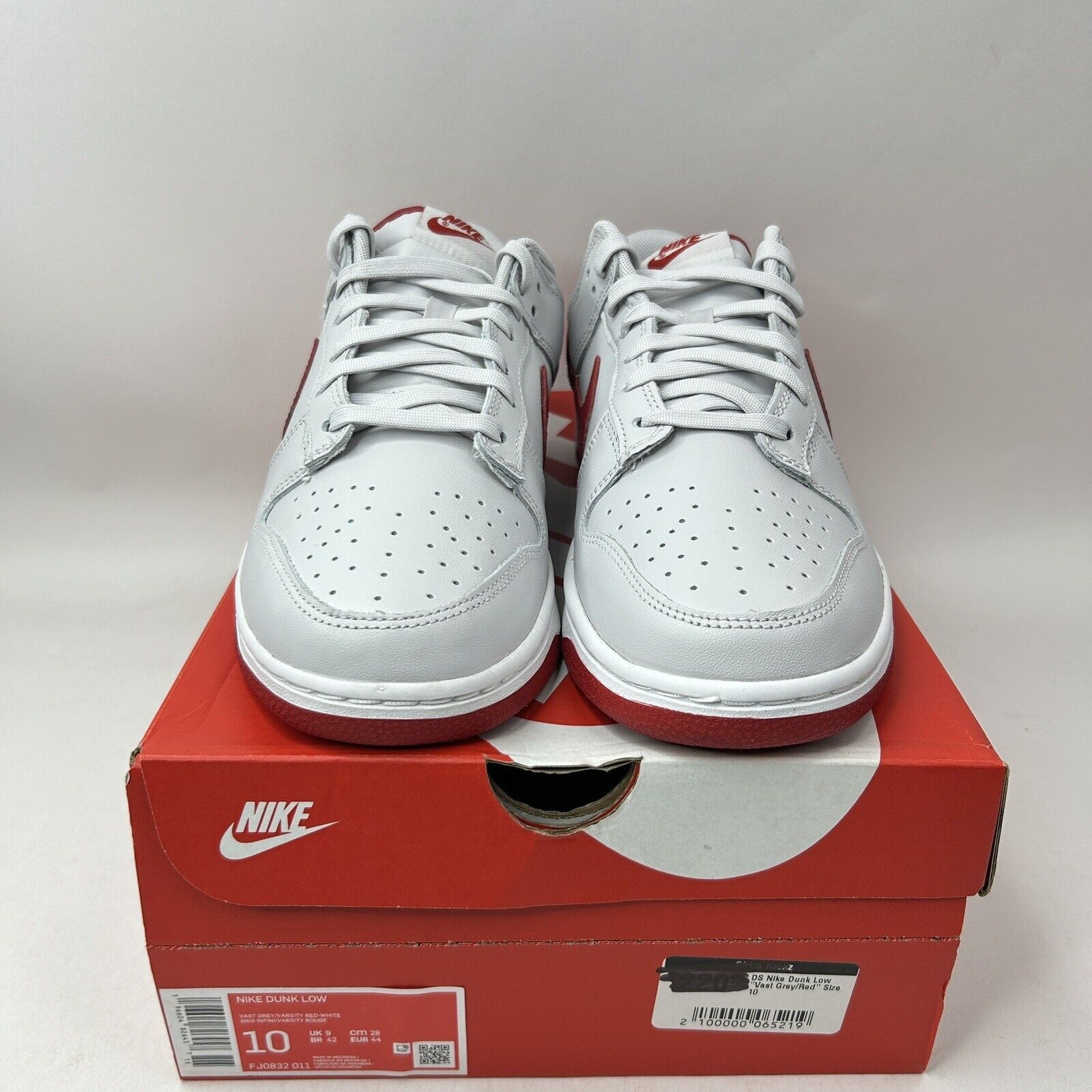 Nike Nike Dunk Low “Vast Grey Varsity Red” 2023 Size US 10 / EU 43 - 2 Thumbnail