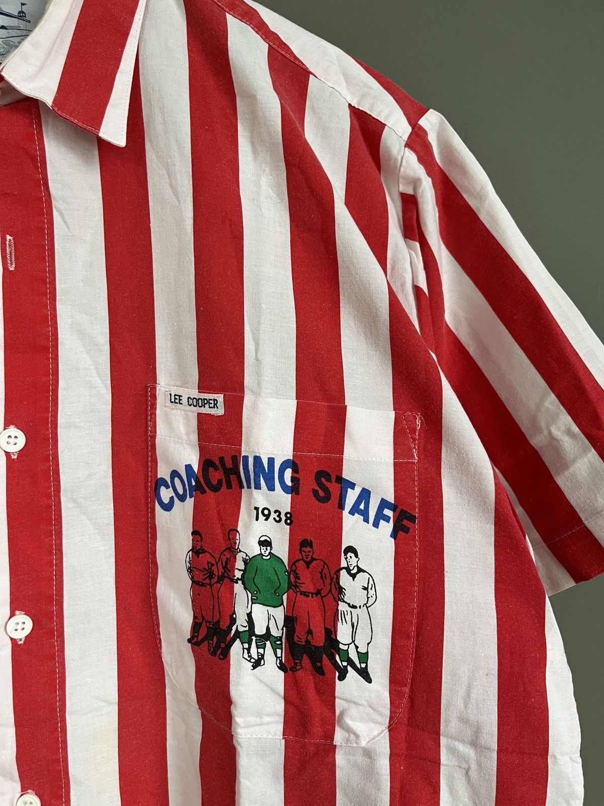 Other 1938 Vintage Red White Striped Lee Cooper Coach Staff Shirt Size US M / EU 48-50 / 2 - 4 Thumbnail