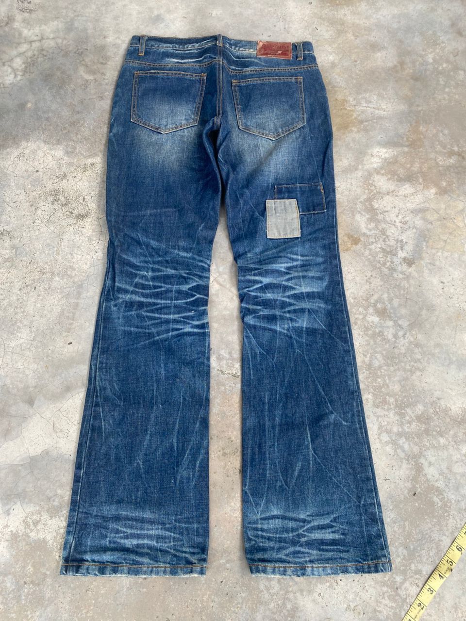 If Six Was Nine 💥FLARE💥SOUL FRANKY AMERICAN STYLE DISTRESSED DENIM Size US 33 - 3 Thumbnail