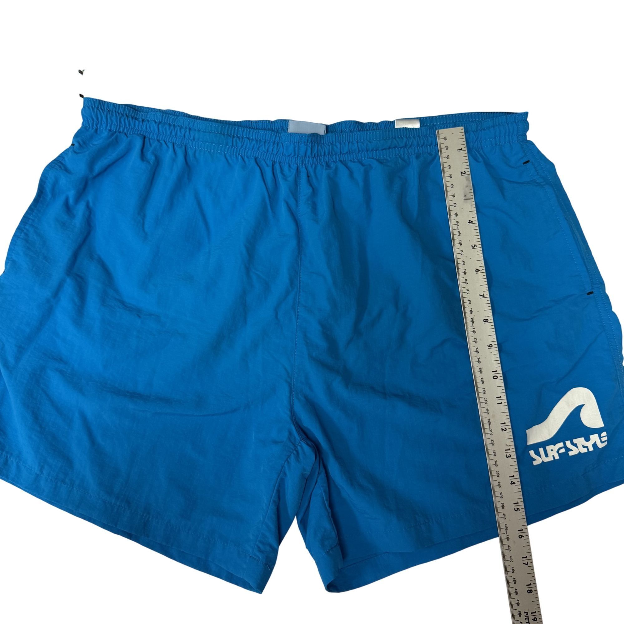 Other Surf Style AQUA Blue Nylon Swim Trunks SURFER BEACH Shorts Size US 36 / EU 52 - 7 Thumbnail
