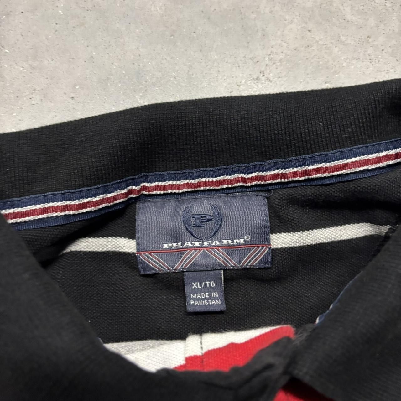 Japanese Brand × Vintage Crazy Vintage Y2K/2000s Black Striped Phat Farm Skater Grunge Polo Shirt! Size US XL / EU 56 / 4 - 4 Thumbnail