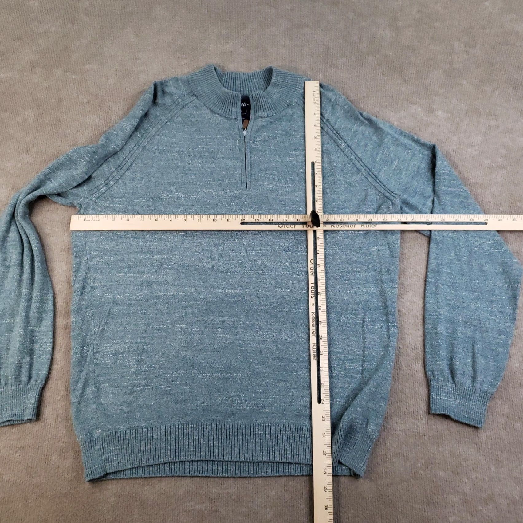 johnnie-O johnnie-O Sweater Mens Large Blue 1/4 Zip Mock Neck Pullover Golf Knit Shirt Size US L / EU 52-54 / 3 - 2 Thumbnail