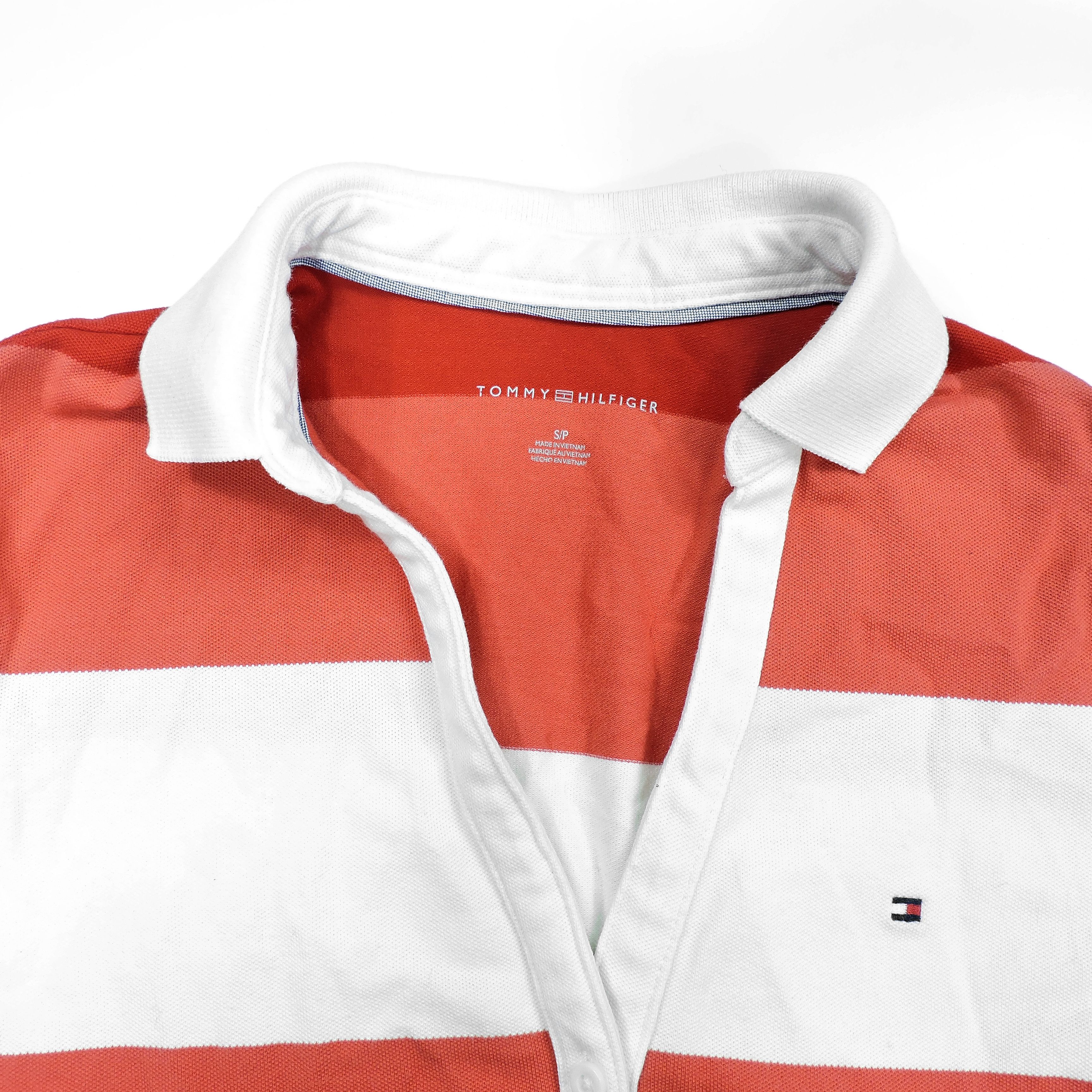Tommy Hilfiger TOMMY HILFIGER VNECK STRIPED POLO SHIRT Size S / US 4 / IT 40 - 8 Thumbnail