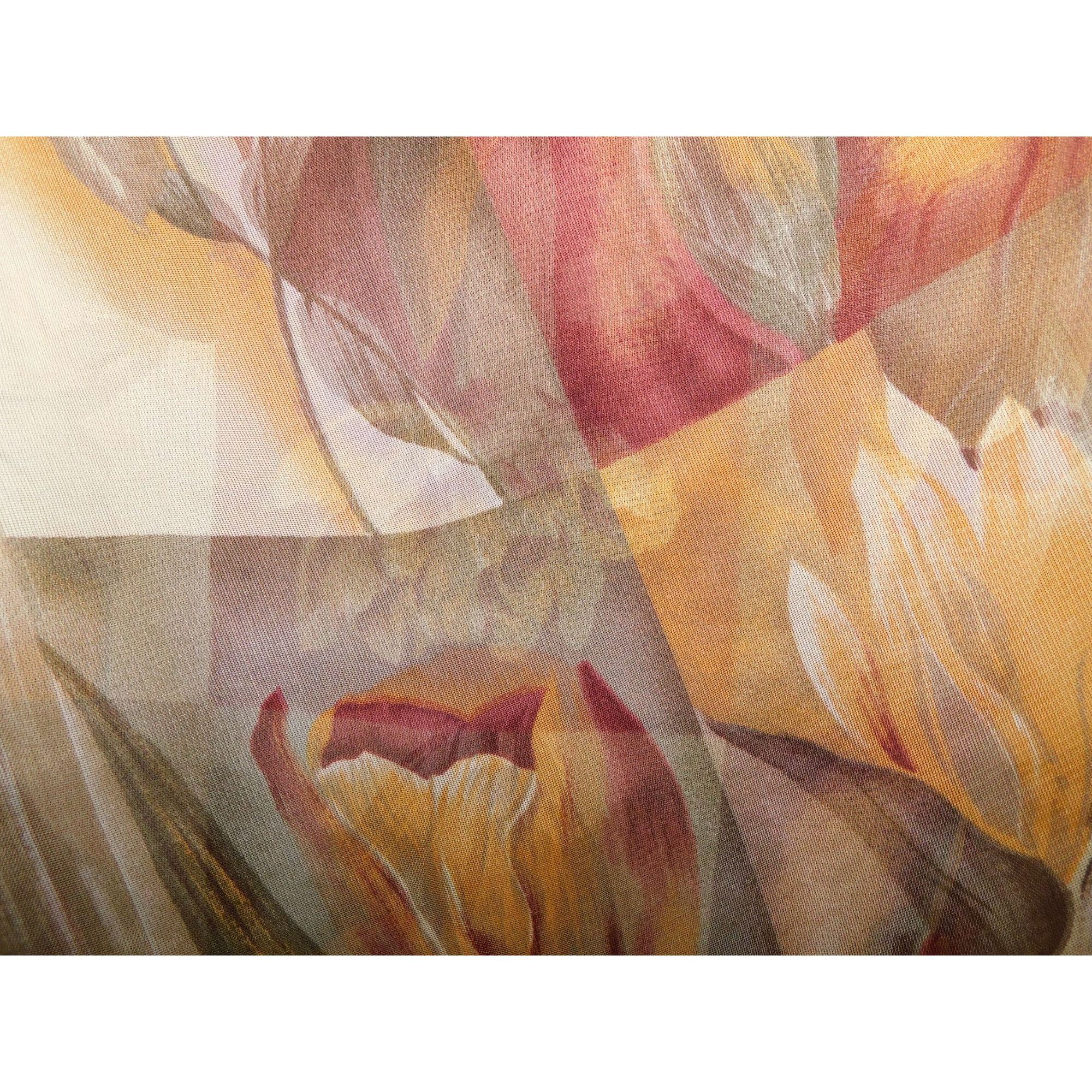 Other Sheer Floral Color Block Lightweight Scarf Size ONE SIZE - 4 Thumbnail