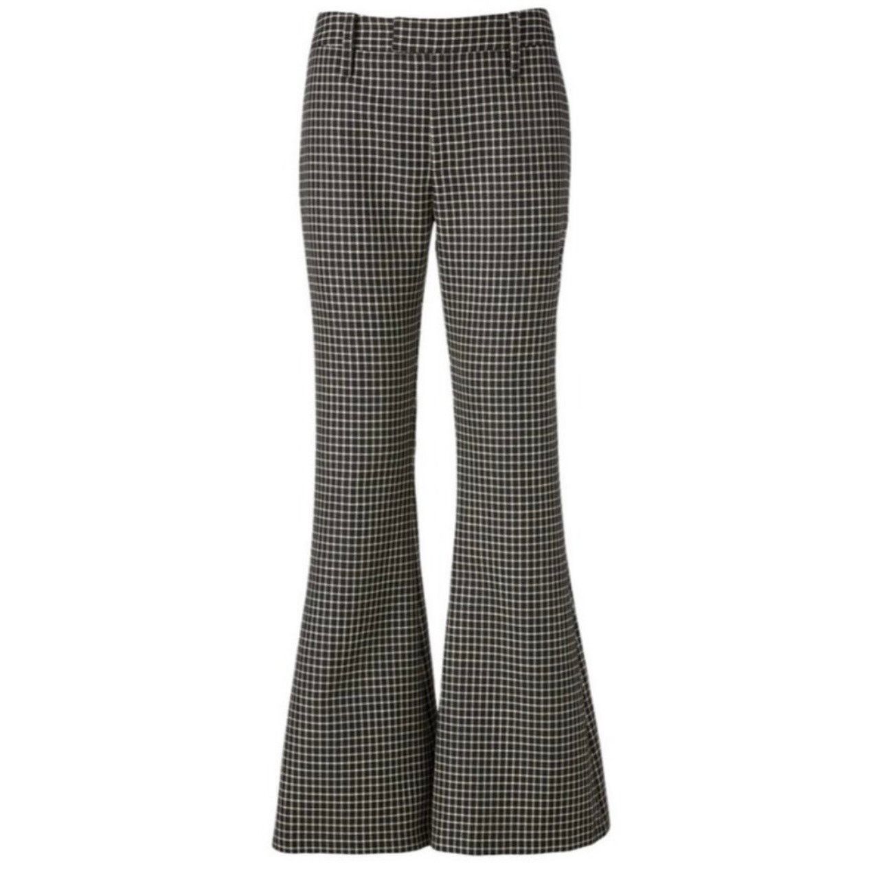 SMYTHE Smythe White Black Grid Plaid Bootcut Pants Size 6 Wool Size 28" / US 6 / IT 42 - 1 Thumbnail