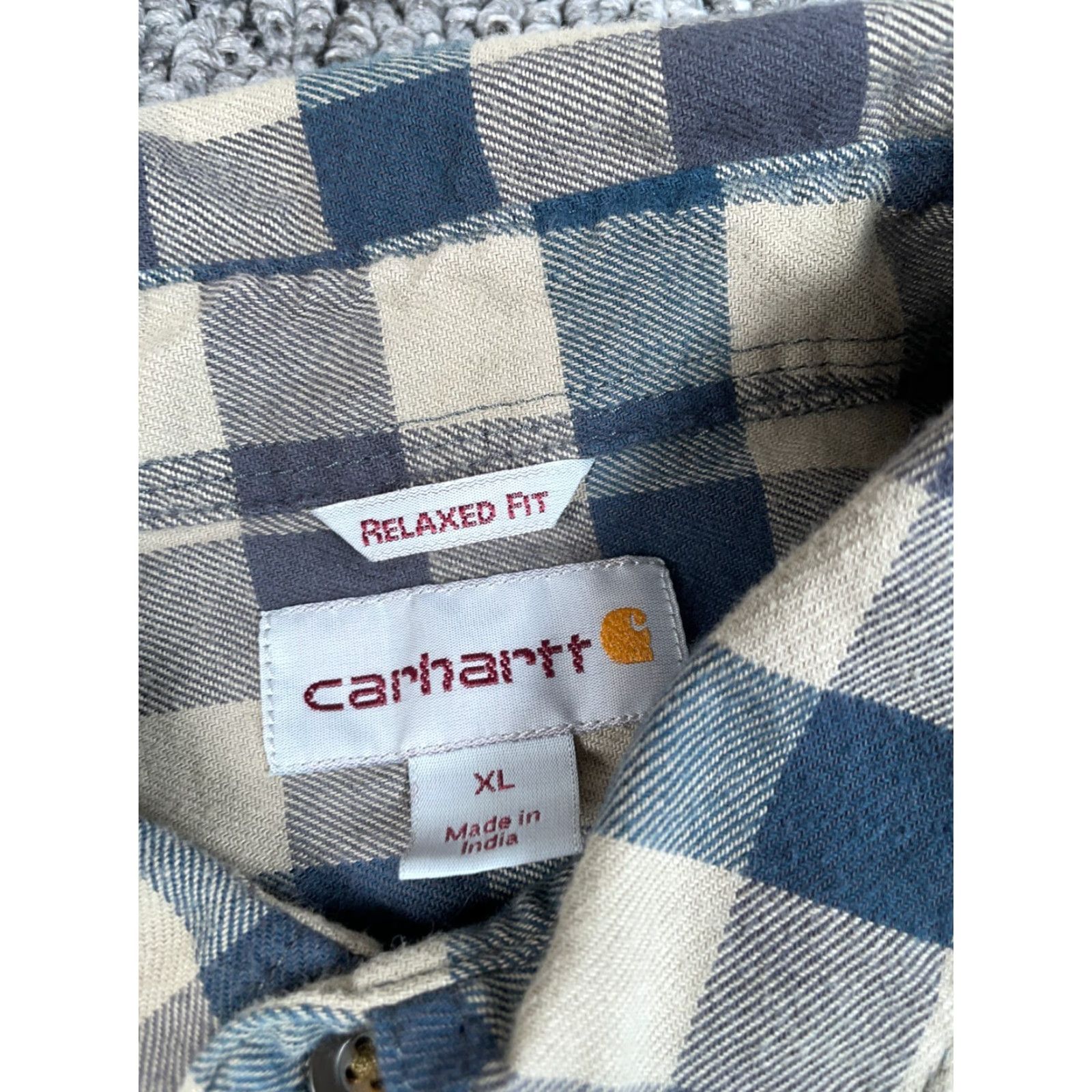 Carhartt Carhartt Relaxed Fit Flannel Shirt Adult XL Gray Plaid Lightweight Cotton Blend Mens Size US XL / EU 56 / 4 - 3 Thumbnail