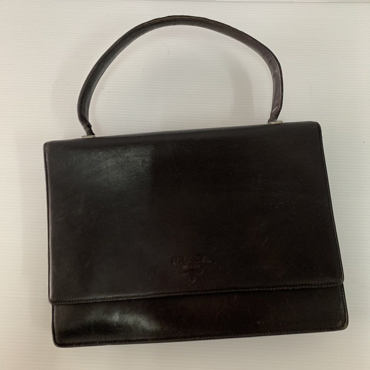 Prada Prada Leather Black Vintage Kelly Bag Size ONE SIZE - 10 Thumbnail