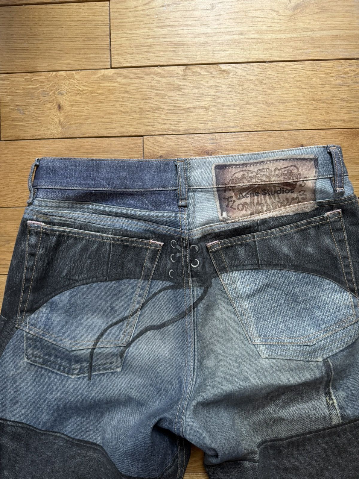 Acne Studios Acne Studios Trompe l'oeil Cowboy/Leather Jeans Size US 30 / EU 46 - 9 Thumbnail