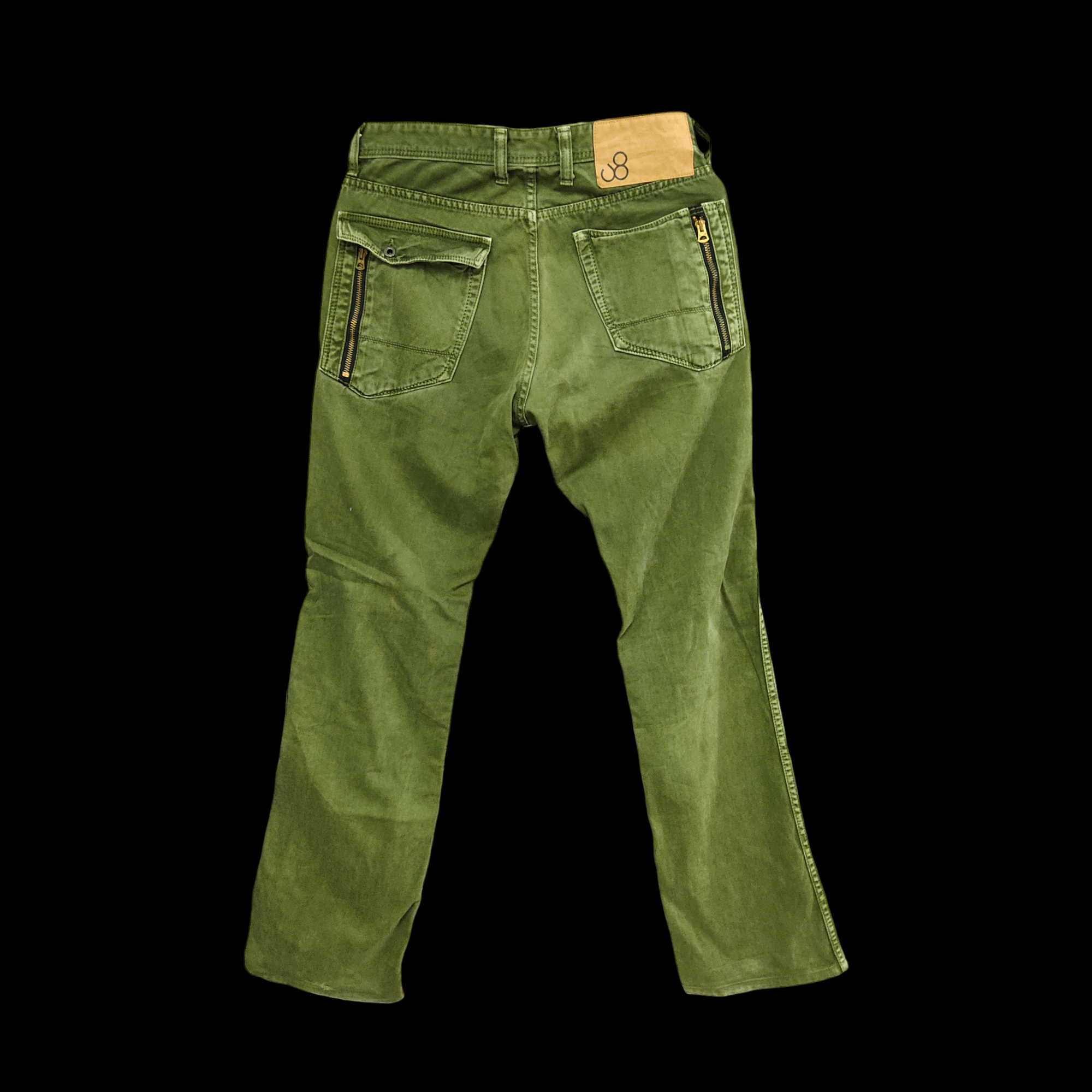 Japanese Brand × Johnbull Vintage John Bull Olive Green Biker Jeans Pants Size US 31 - 1 Thumbnail