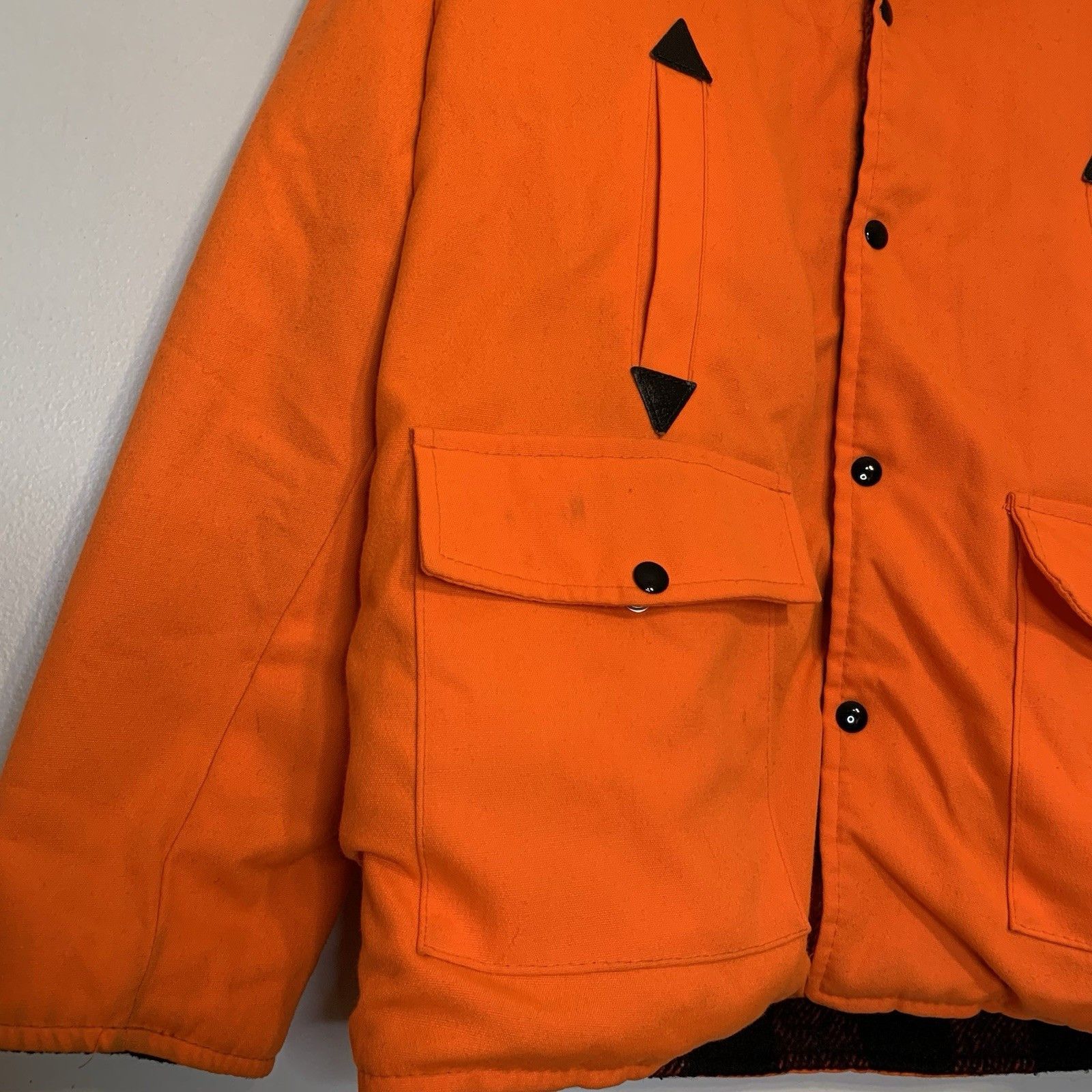 Vintage Vintage 80s Wool Plaid Reversible Jacket Red Orange Size XL Size US XL / EU 56 / 4 - 7 Thumbnail