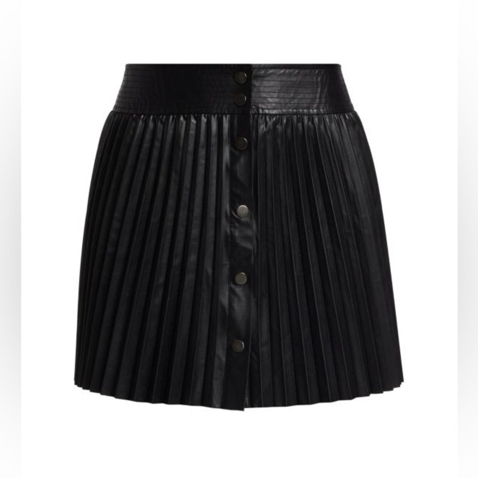 Ramy Brook Ramy Brook Anya Vegan Leather Pleated High Waisted Skirt XS Size 25" / US 0 / IT 36 - 6 Thumbnail