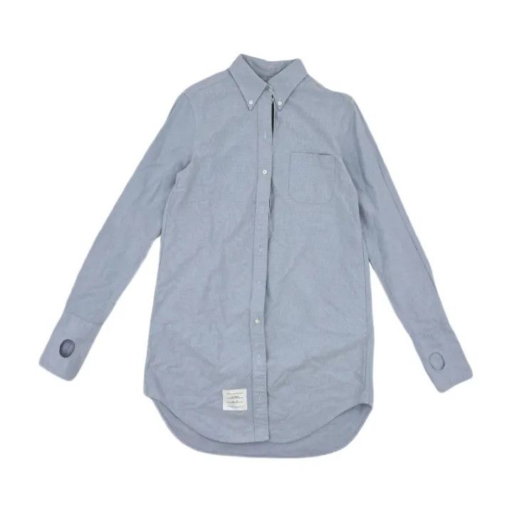 Thom Browne Thom Browne Casual Long Sleeve Shirt in Blue Size US M / EU 48-50 / 2 - 1 Thumbnail