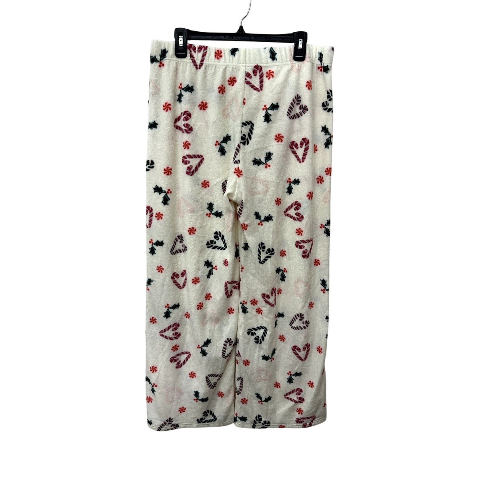 Nordstrom Nordstrom Rack Pajama Pants Soft Fleece Candy Cane Cream W L Size 34" / US 12 / IT 48 - 4 Thumbnail
