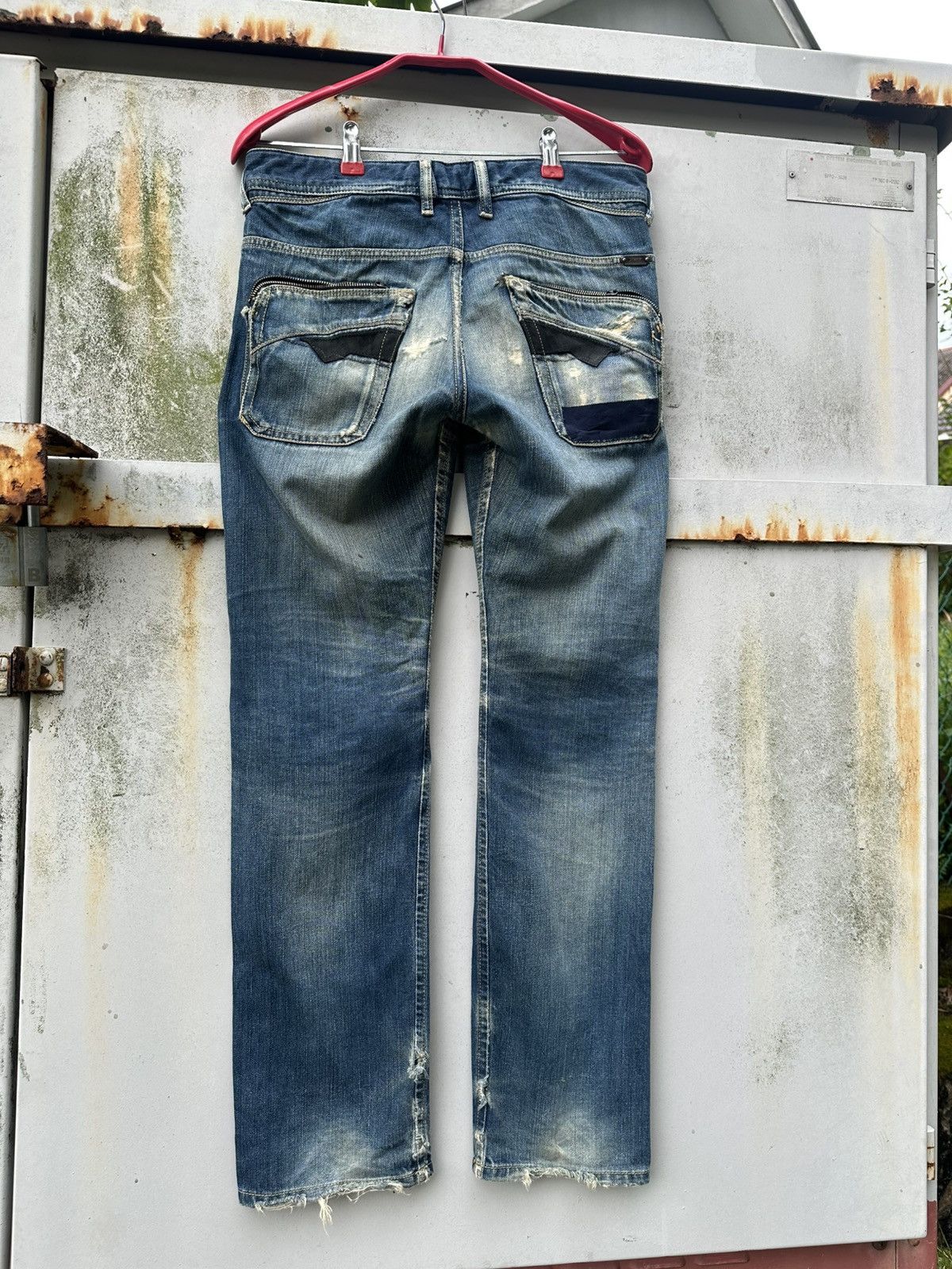 Diesel 👹Vintage Diesel Poiak Baggy Thrashed Jeans Size US 28 / EU 44 - 7 Thumbnail