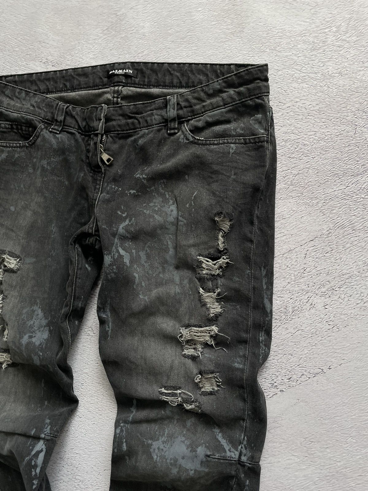 Balmain LUXURY! Balmain Jeans Woman Biker Distressed Faded Size 32" / US 10 / IT 46 - 4 Thumbnail