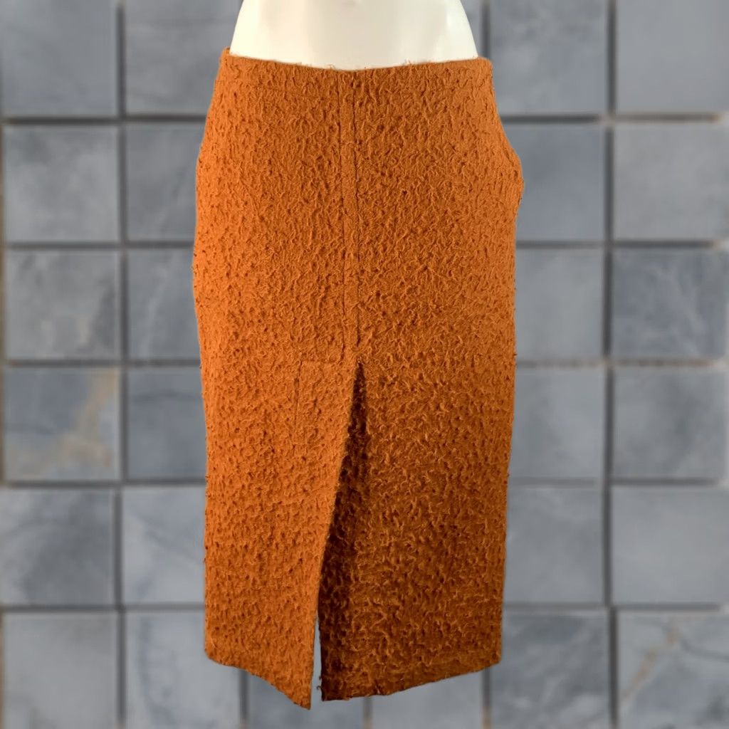 Marni MARNI Pencil Skirt Size 4 Rust Alpaca Blend Textured Mid-Calf Size 27" / US 4 / IT 40 - 1 Thumbnail