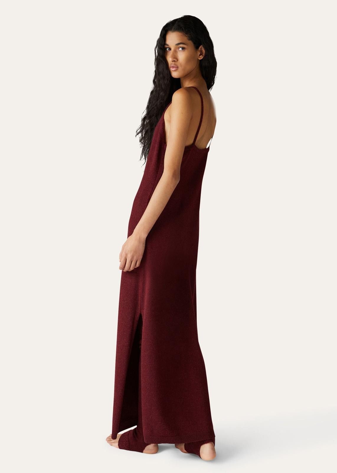 Loro Piana o1srvl11e1024 Cocooning Baby Cashmere Maxi Dress in Burgundy Size L / US 10 / IT 46 - 3 Thumbnail