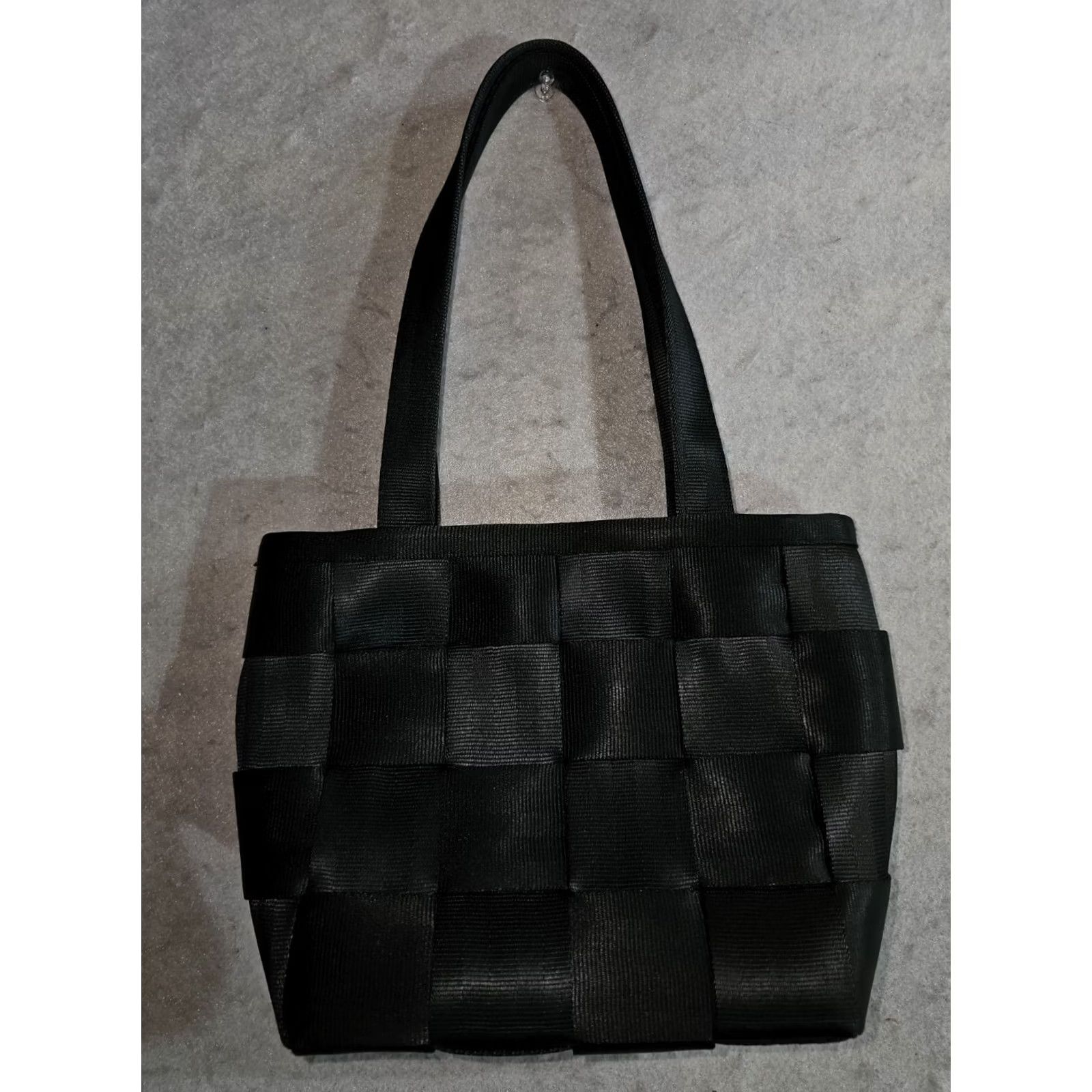 Vintage Harveys The Original Seatbelt Bag Purse Medium Sz Black Nylon Blue Lining 10x12 Womens Size ONE SIZE - 4 Thumbnail