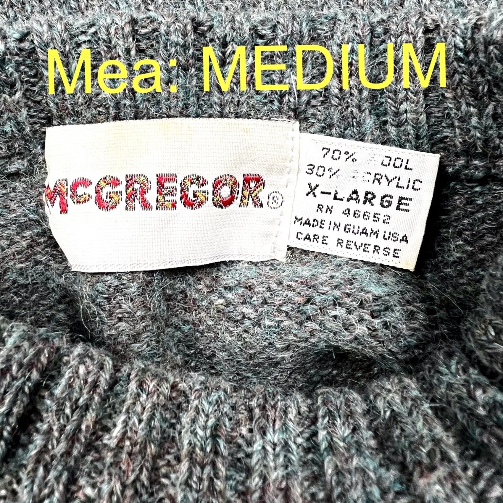 McGregor VINTAGE McGregor Argyle Knit Golf Sweater Mens M Pullover Gray Wool/Acrylic Crew Neck Long Sleeve Made USA Size US M / EU 48-50 / 2 - 2 Thumbnail