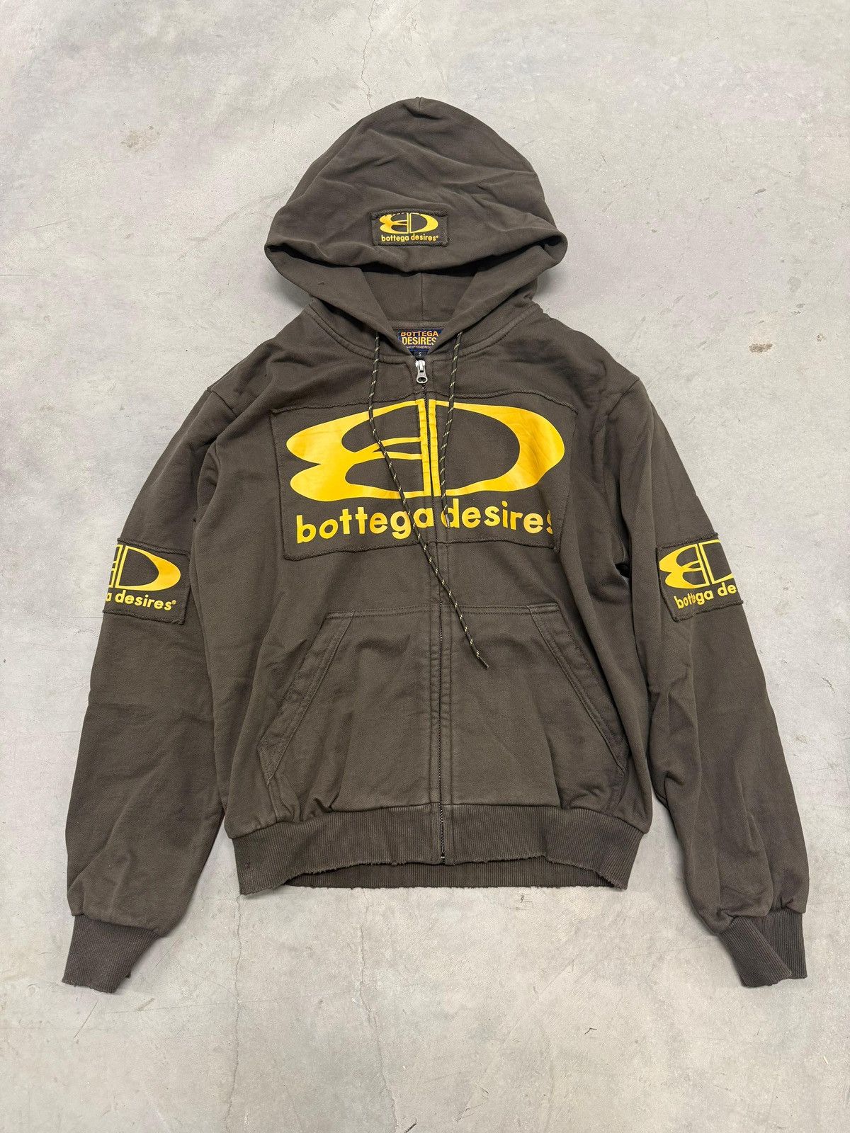 Bottega Desires Army Green Tech Suit Zip Up Hoodie Medium