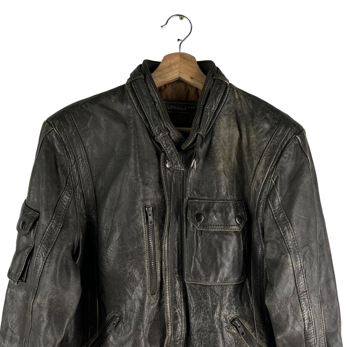 Japanese Brand 🔥VINTAGE BIKER LEATHER JACKET SIEINMARK JAPAN MADE Size US S / EU 44-46 / 1 - 2 Thumbnail