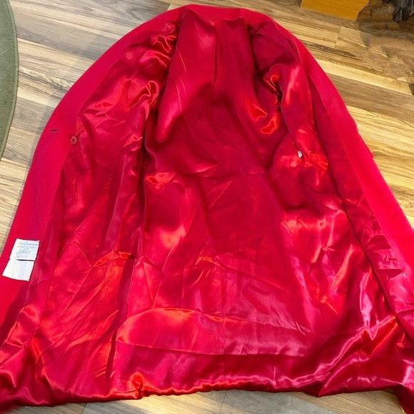 Other Vintage Retro 80s Merin Long Red Cashmere Maxi Dress Coat~L~ Size L / US 10 / IT 46 - 6 Thumbnail