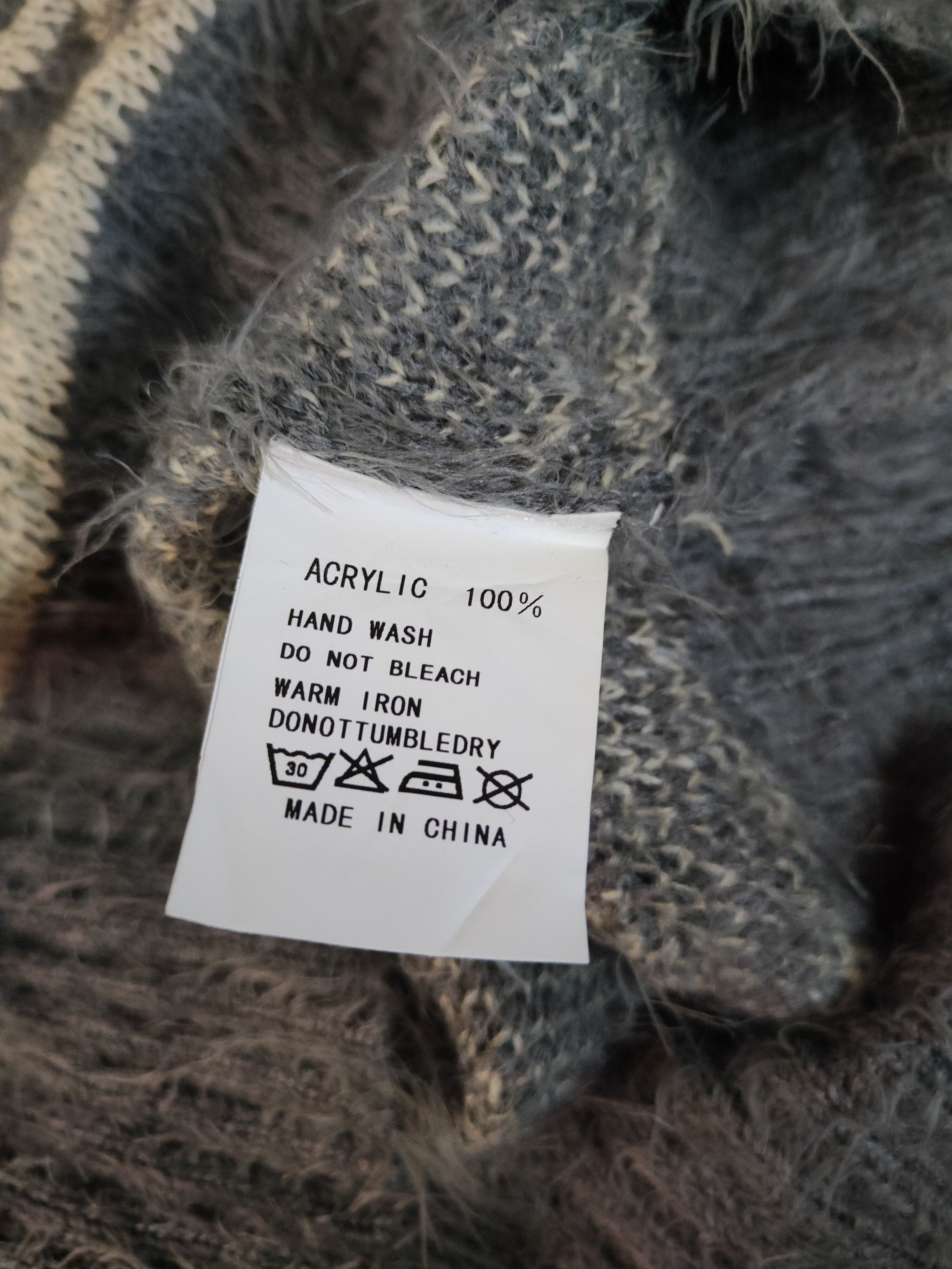 Japanese Brand Revo Dark Gray Shag Shaggy Fur Mohair Knitwear #S1957 Size US M / EU 48-50 / 2 - 11 Thumbnail