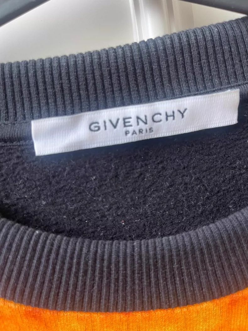 Givenchy Givenchy Men's Black Cotton Orange Spark Print Crewneck Sw Size US XS / EU 42 / 0 - 3 Thumbnail