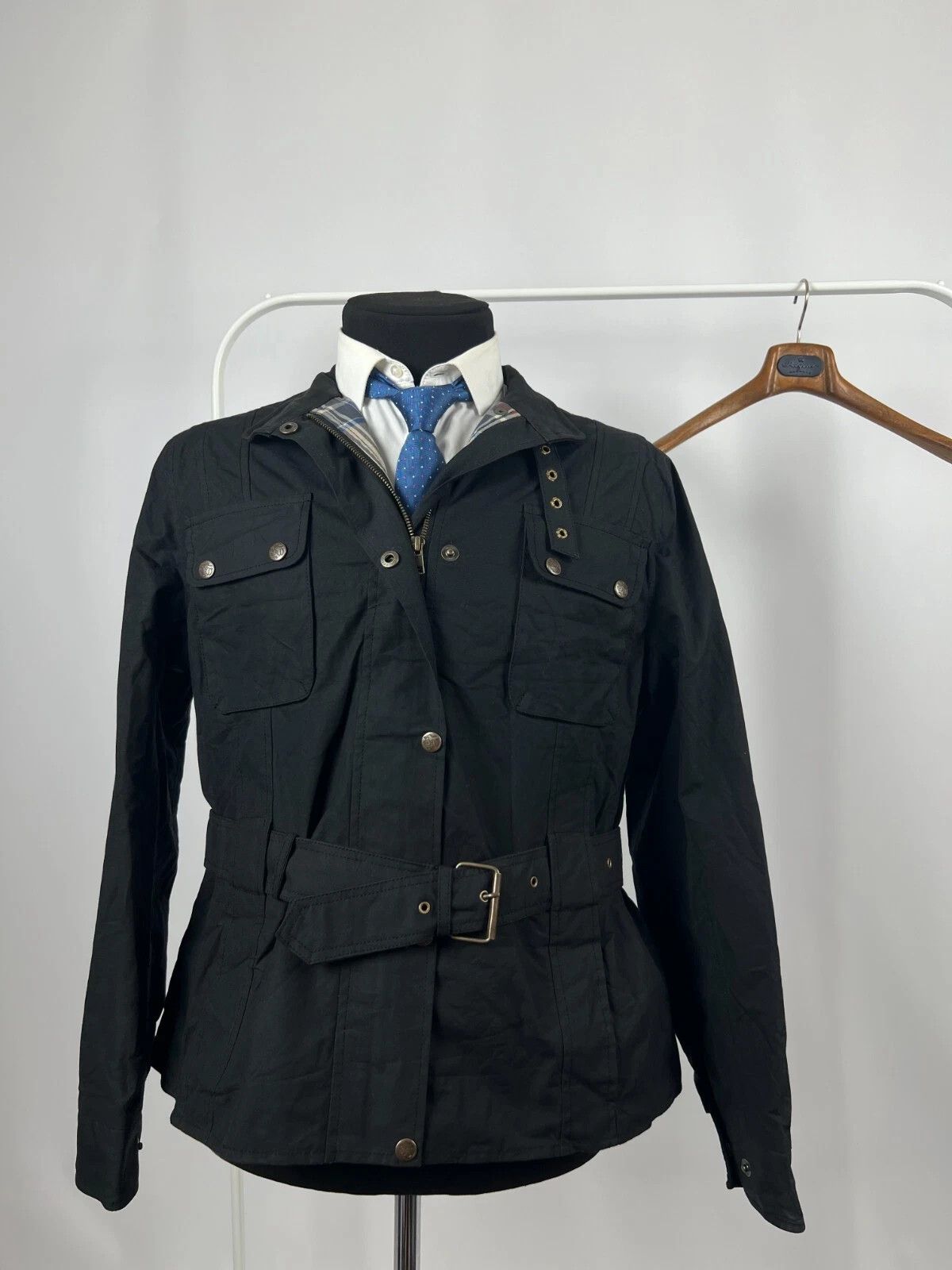 Other Burke & Wills Australia Biker Waxed Oil Belted Jacket Size XXL / US 16-18 / IT 52-54 - 1 Thumbnail