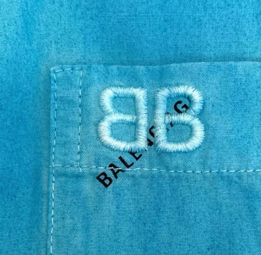 Balenciaga Balenciaga BB embroidered logo full print blue gradient lo Size 40R - 5 Thumbnail