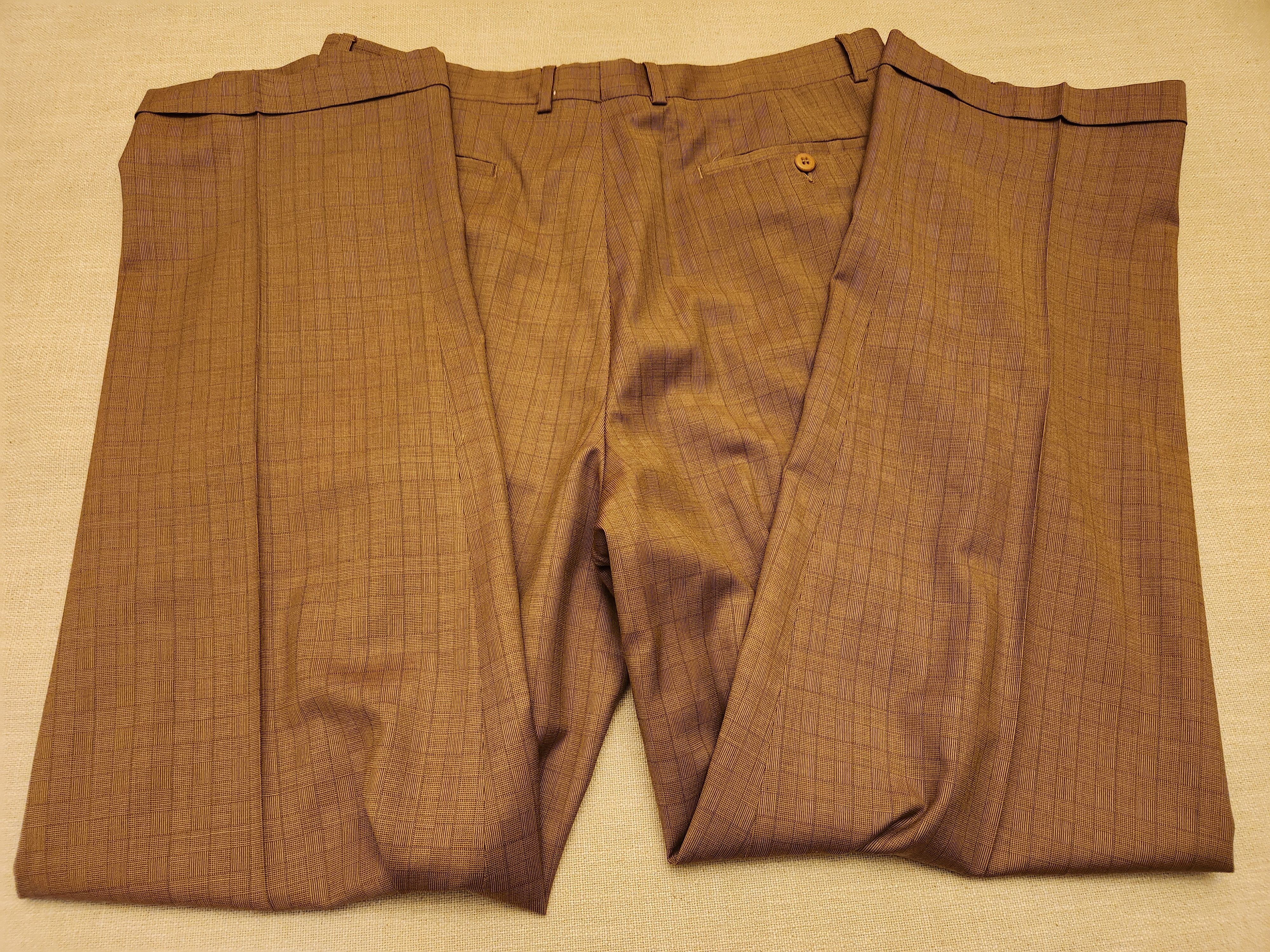 Zanella 100% Wool Pleated Front Windowpane Designed Dress Pants Size US 36 / EU 52 - 3 Thumbnail