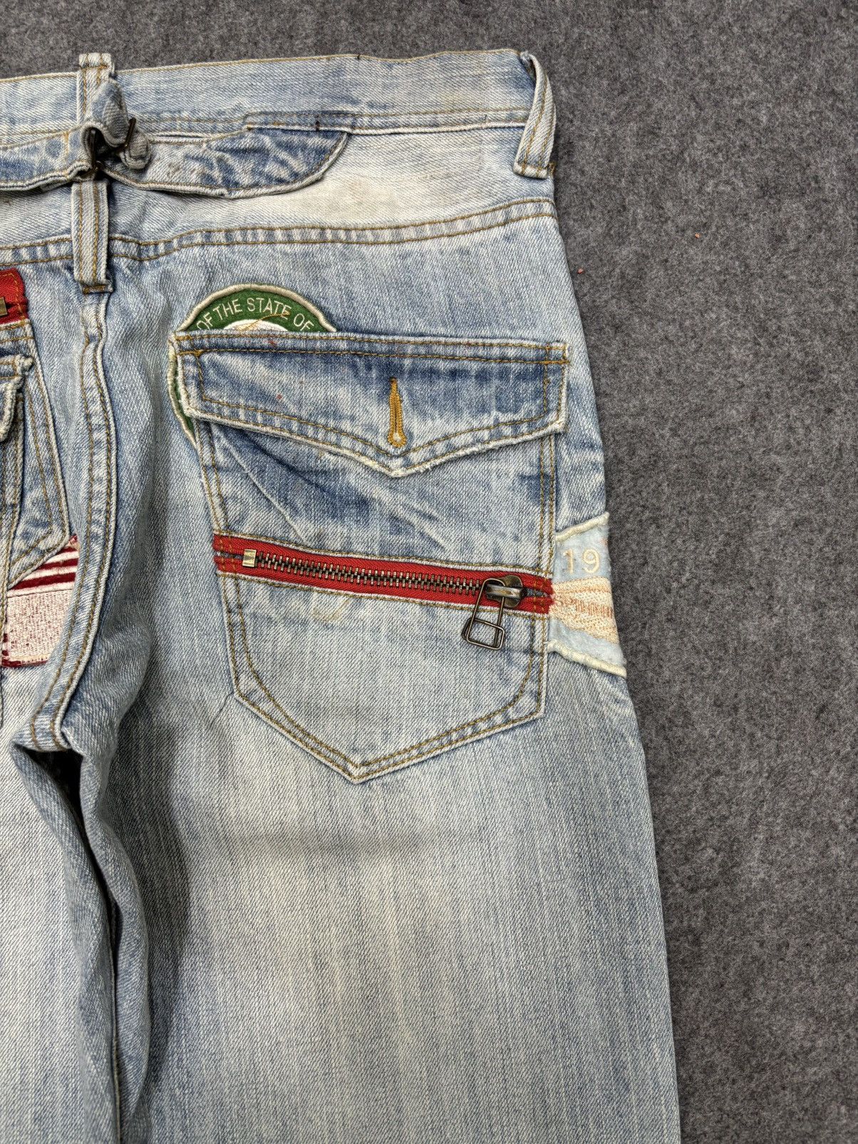 Japanese Brand 💥Insane Style Patches X Shots Distressed MPocket Denim F663 Size US 32 / EU 48 - 15 Thumbnail