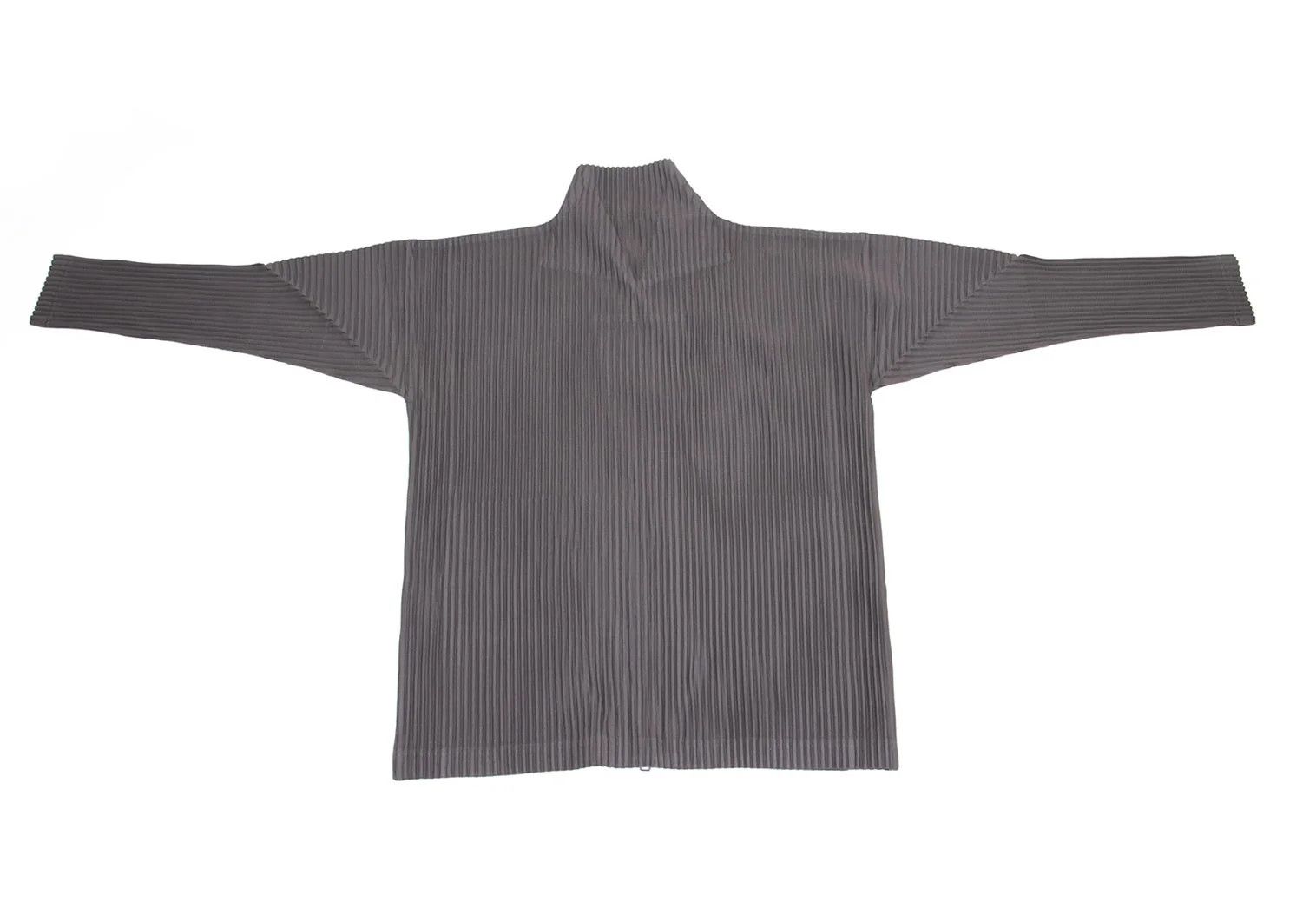 Issey Miyake Pleated Double Zip Jacket in Gray Size 3 Size US L / EU 52-54 / 3 - 15 Thumbnail