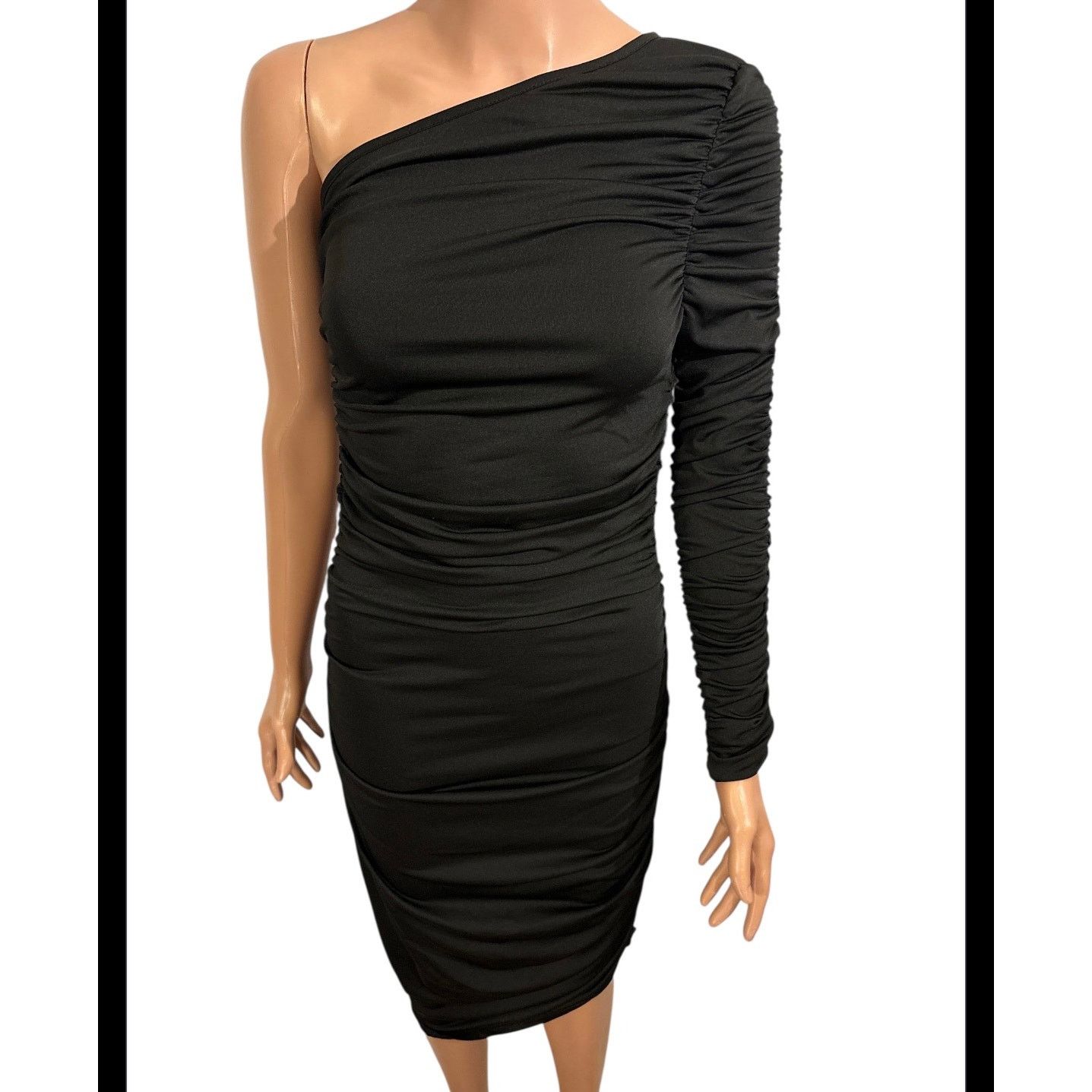 Shein One-Shoulder Ruched Bodycon Dress Size Small