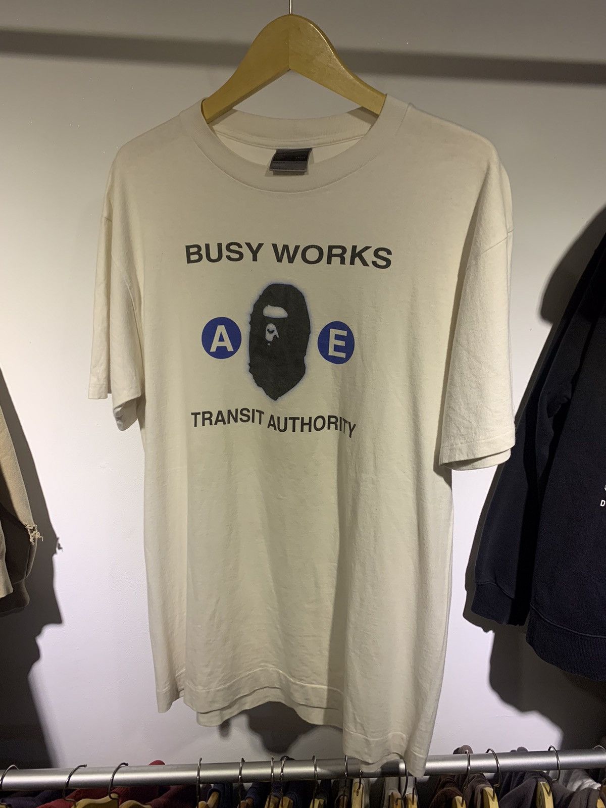 image of Bape Stash Graffiti Shirt in White, Men's (Size Large)