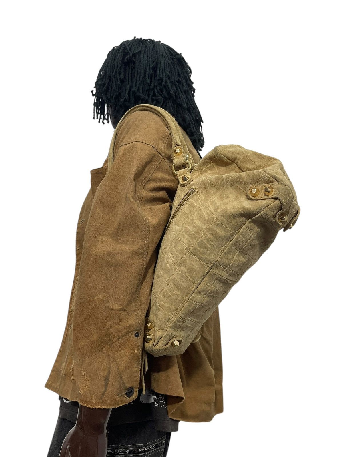 Genuine Leather Full Suede Leather Linea Pelle East-West Bag 1🟩6 Size ONE SIZE - 3 Thumbnail
