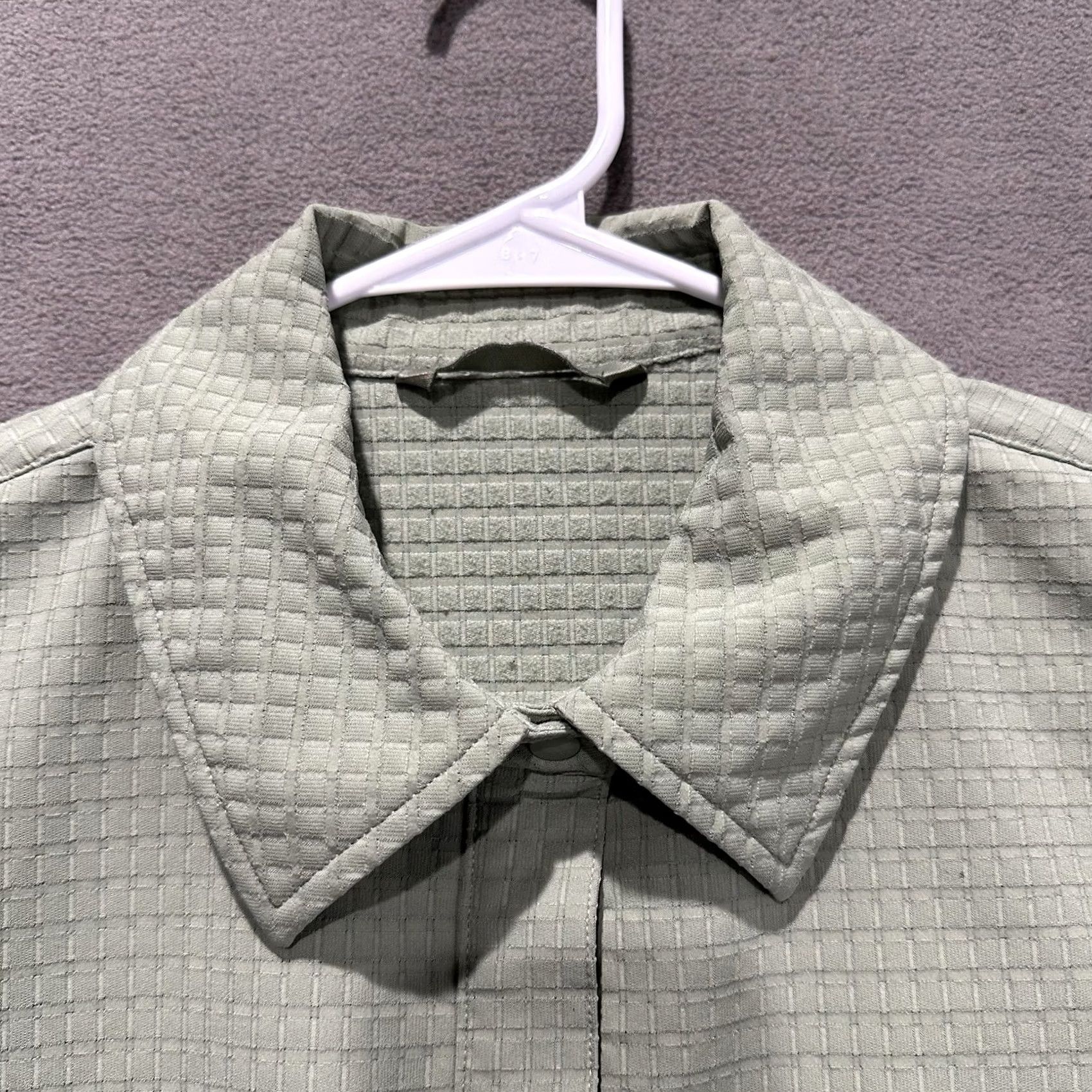 Lululemon Lululemon Overshirt Womens 10 Green Grid Fleece Hiking Snap Up Pockets GUC Size L / US 10 / IT 46 - 3 Thumbnail